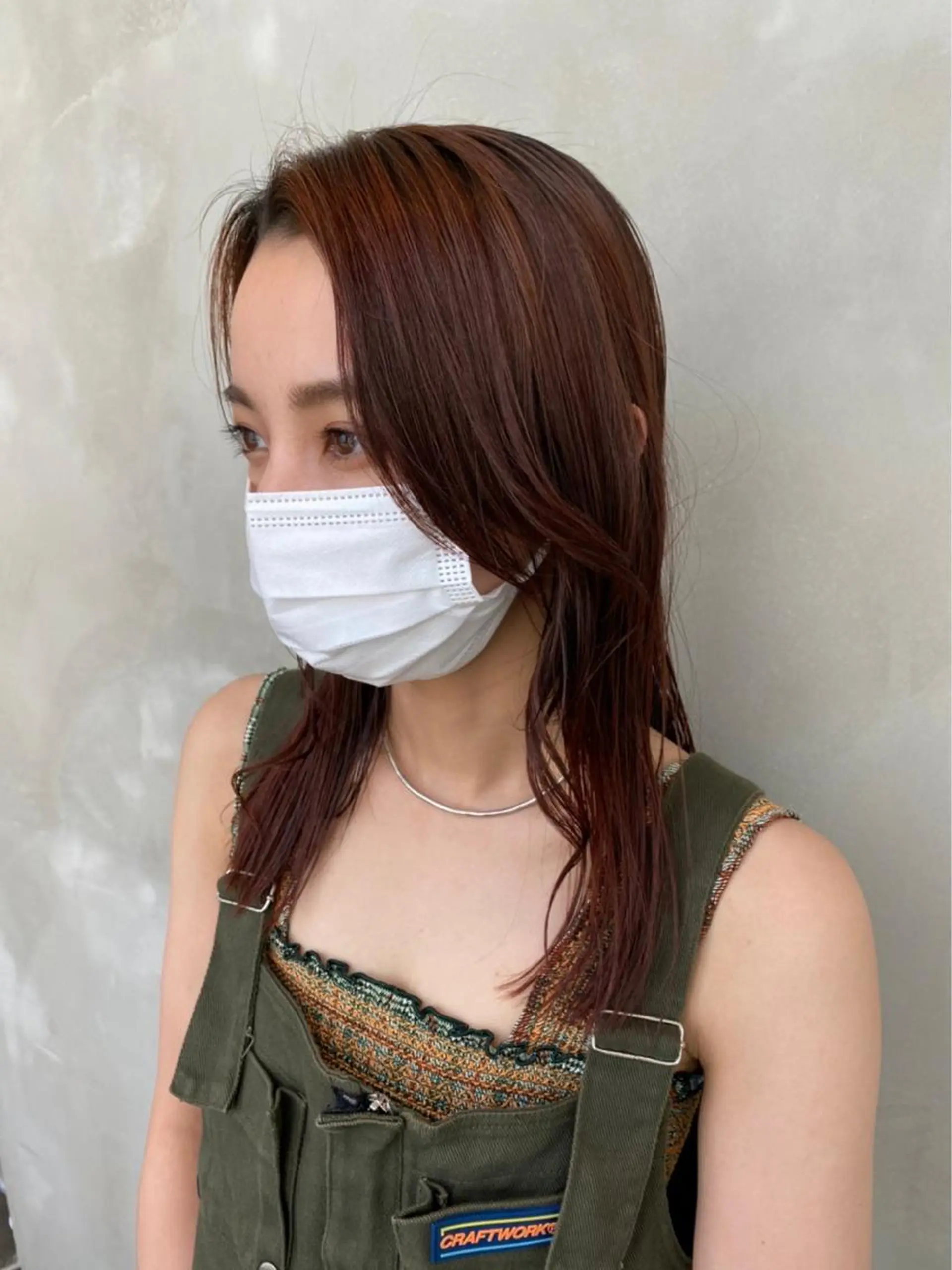 ロング カラー オレンジ 波巻きスパイラルパー マ/シャドウパーマ駿のヘアスタイル