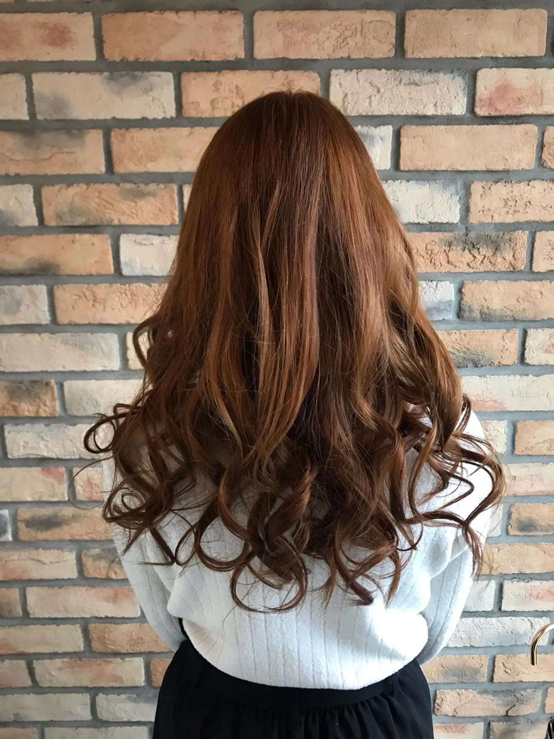 ロング カラー ヘアアレンジ ブラウンカラー オレンジ オレンジブラウン DISCOHAIRsanc（ルジャルダン町田）所属・烏山 達也のヘアスタイル