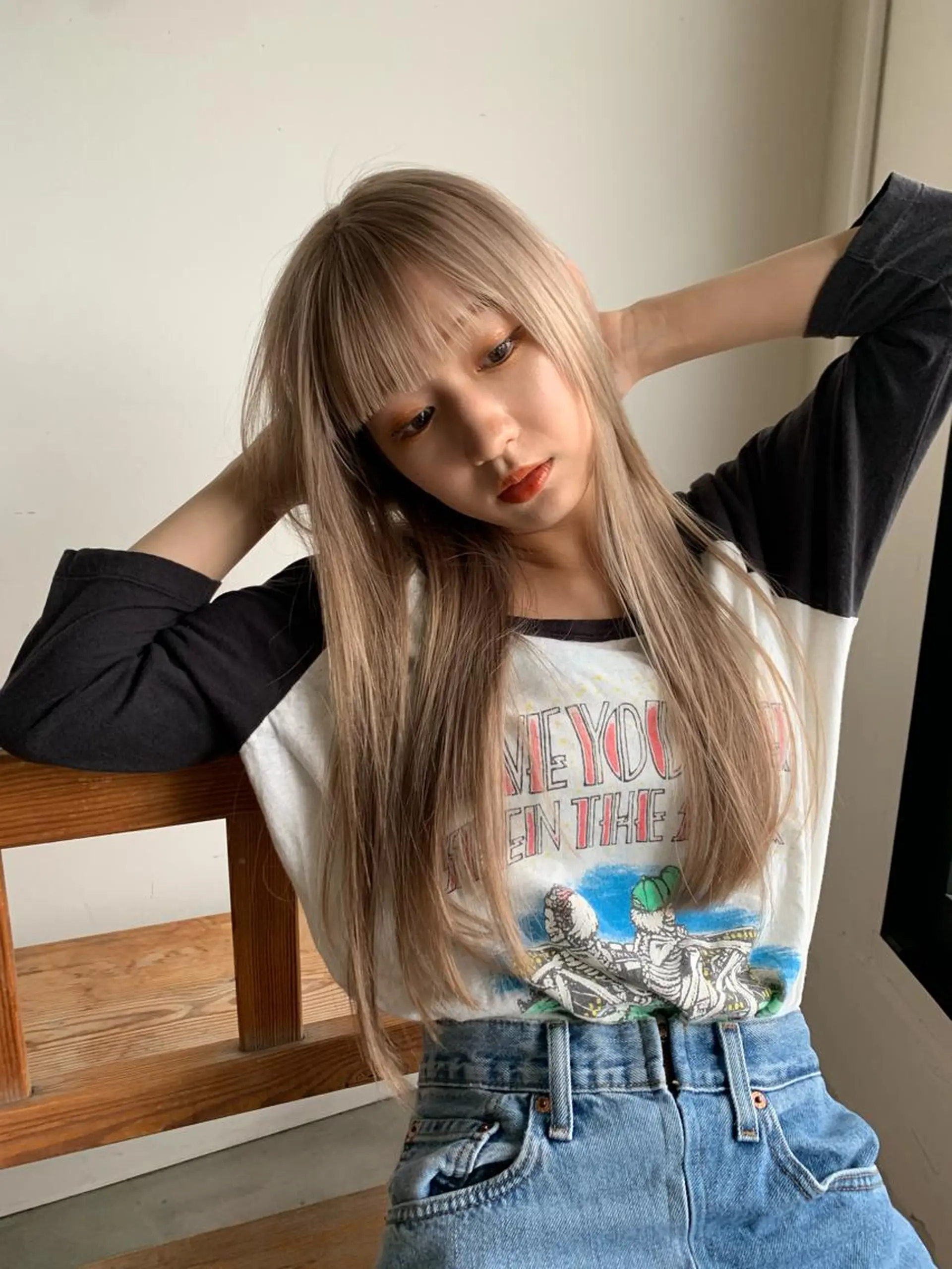 ロング カラー ブリーチカラーが人気 onnuのヘアスタイル