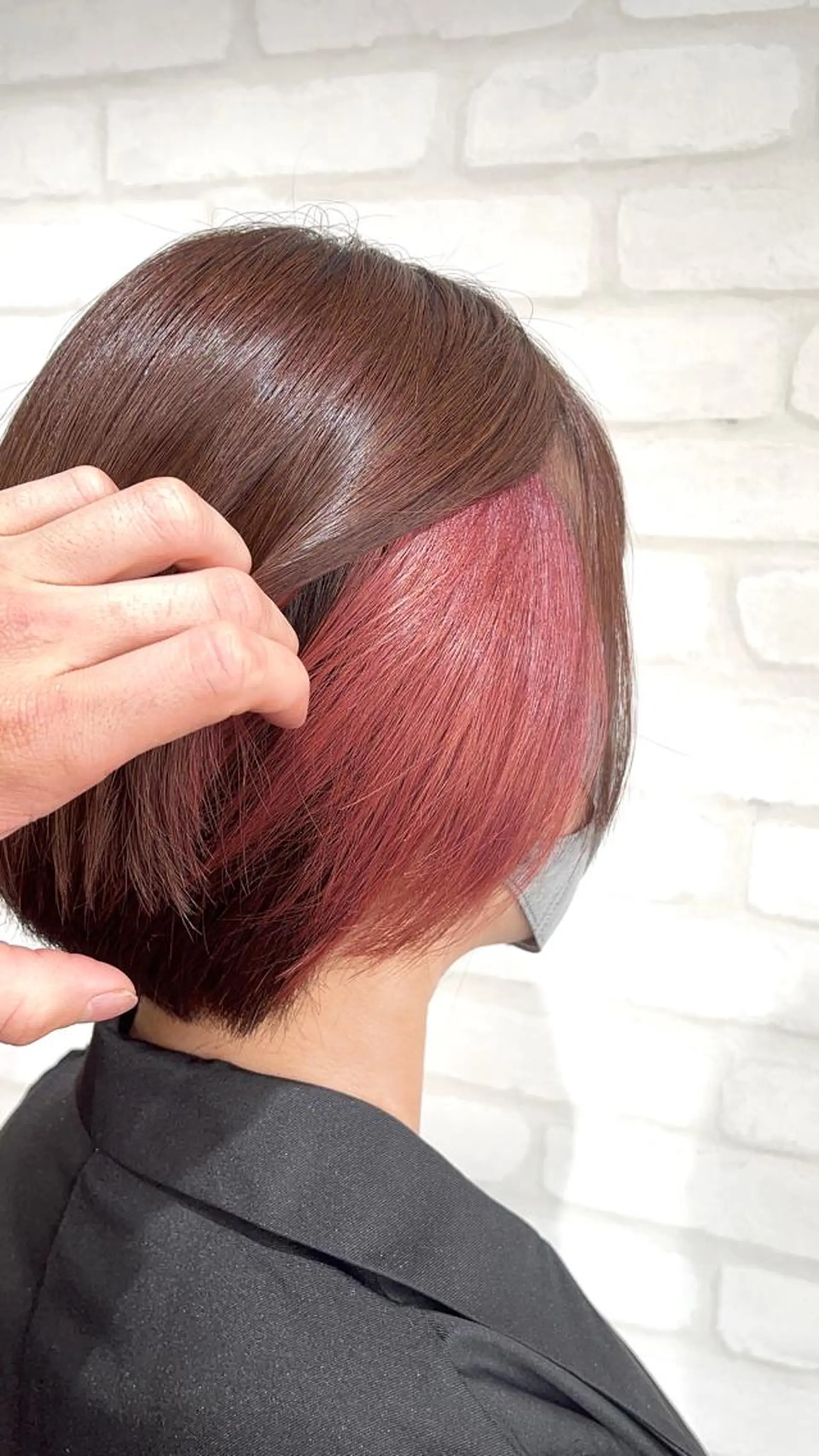 ショート カラー ヘアアレンジ ピンクカラー 髪質改善×艶カラー ANDIAMO 楓のヘアスタイル