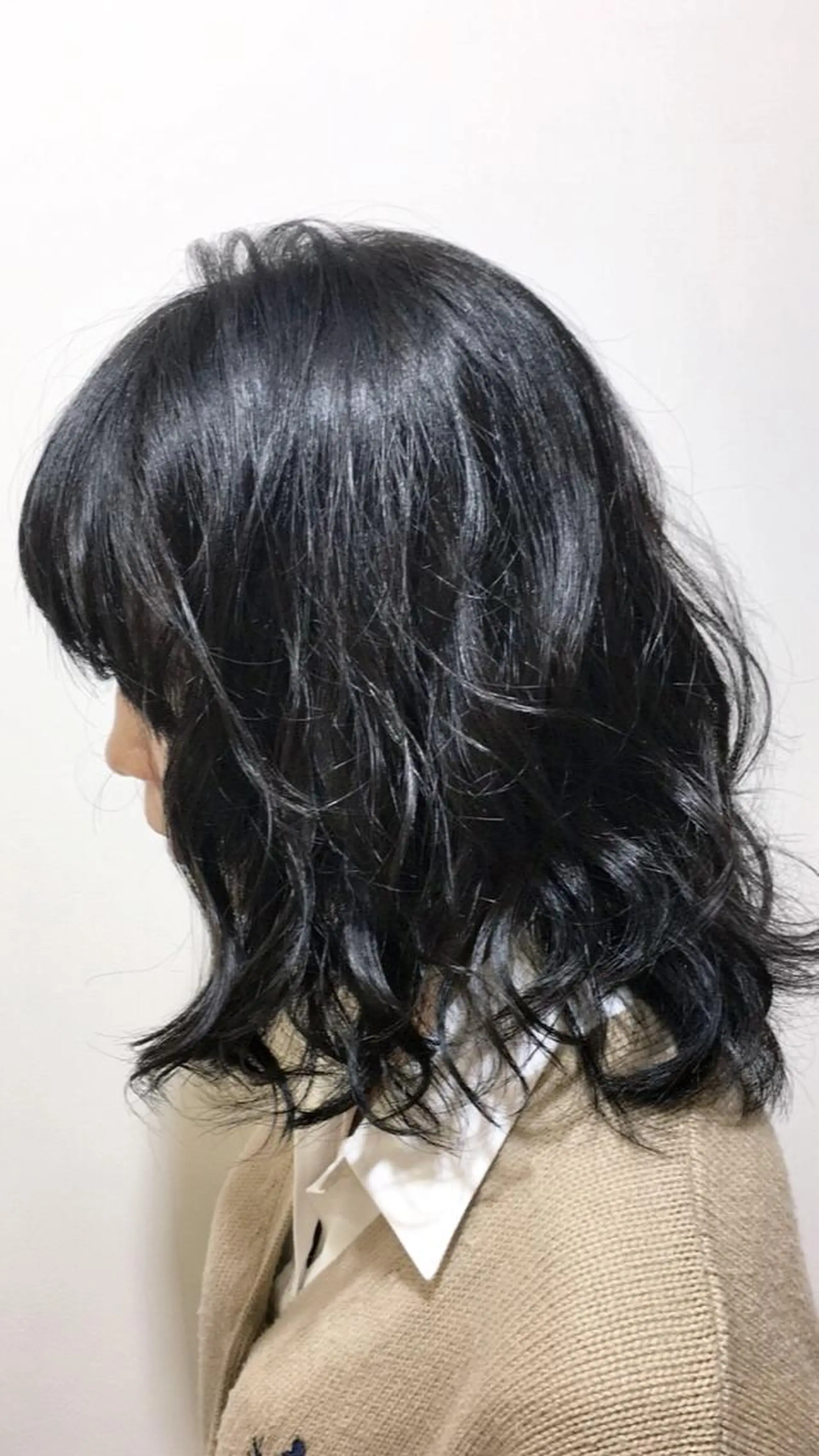 ショート カラー 黒髪 ブルーカラー ブルーブラック ブリーチ無しカラー 👑店長　平松　由のヘアスタイル