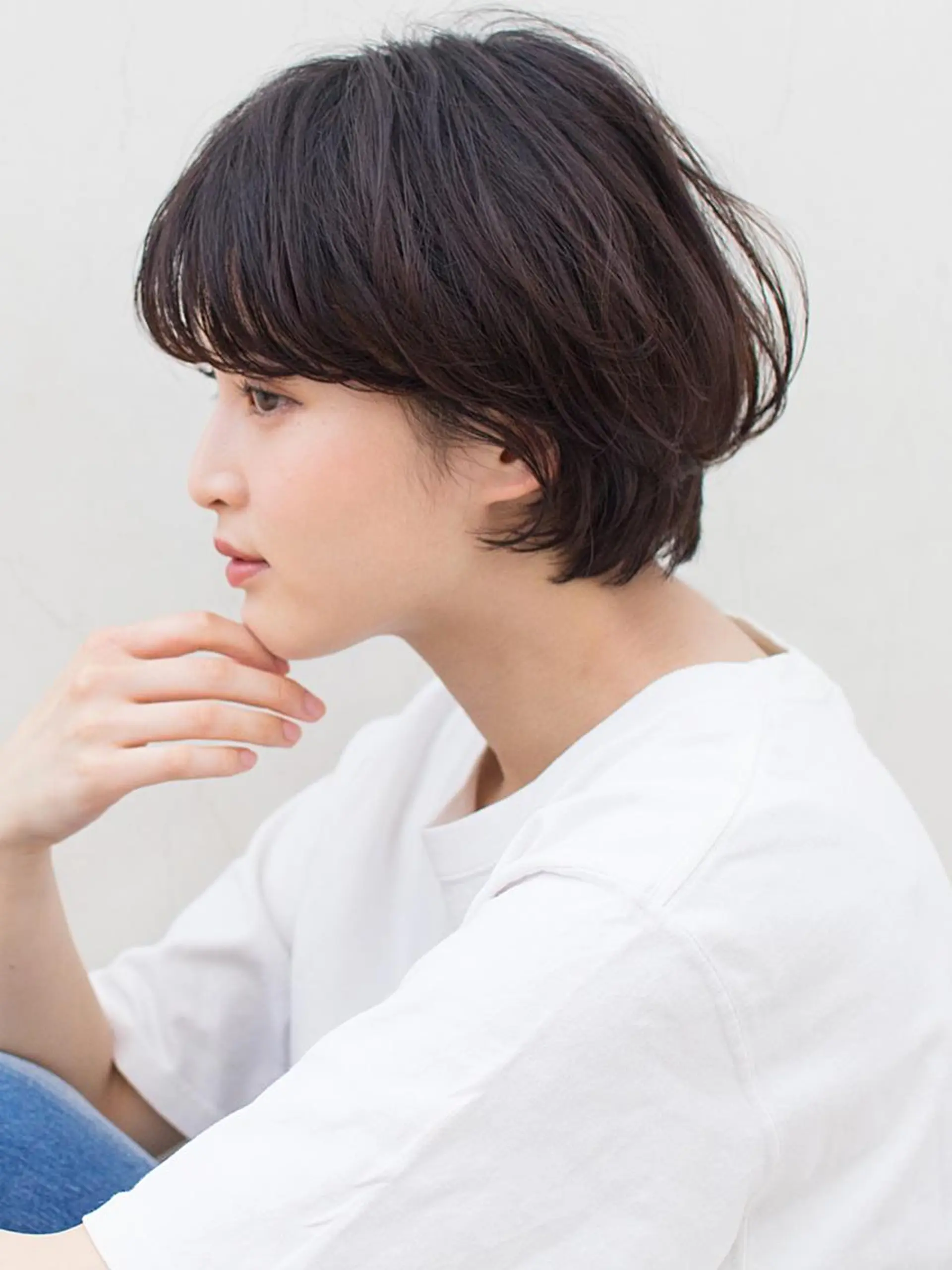 ショート 切りっぱなしボブ ショートボブ ボブ ハイライト シースルーバング 似合わせ/茅ヶ崎 スズキ タクマのヘアスタイル