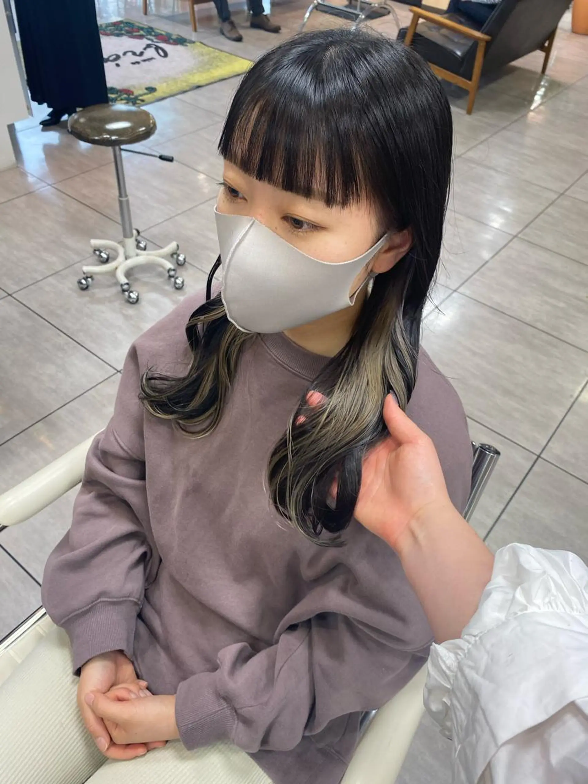 ロング カラー ヘアアレンジ ヘアカラー HAIRSALONLOOP所属・川上 麻梨阿のヘアスタイル