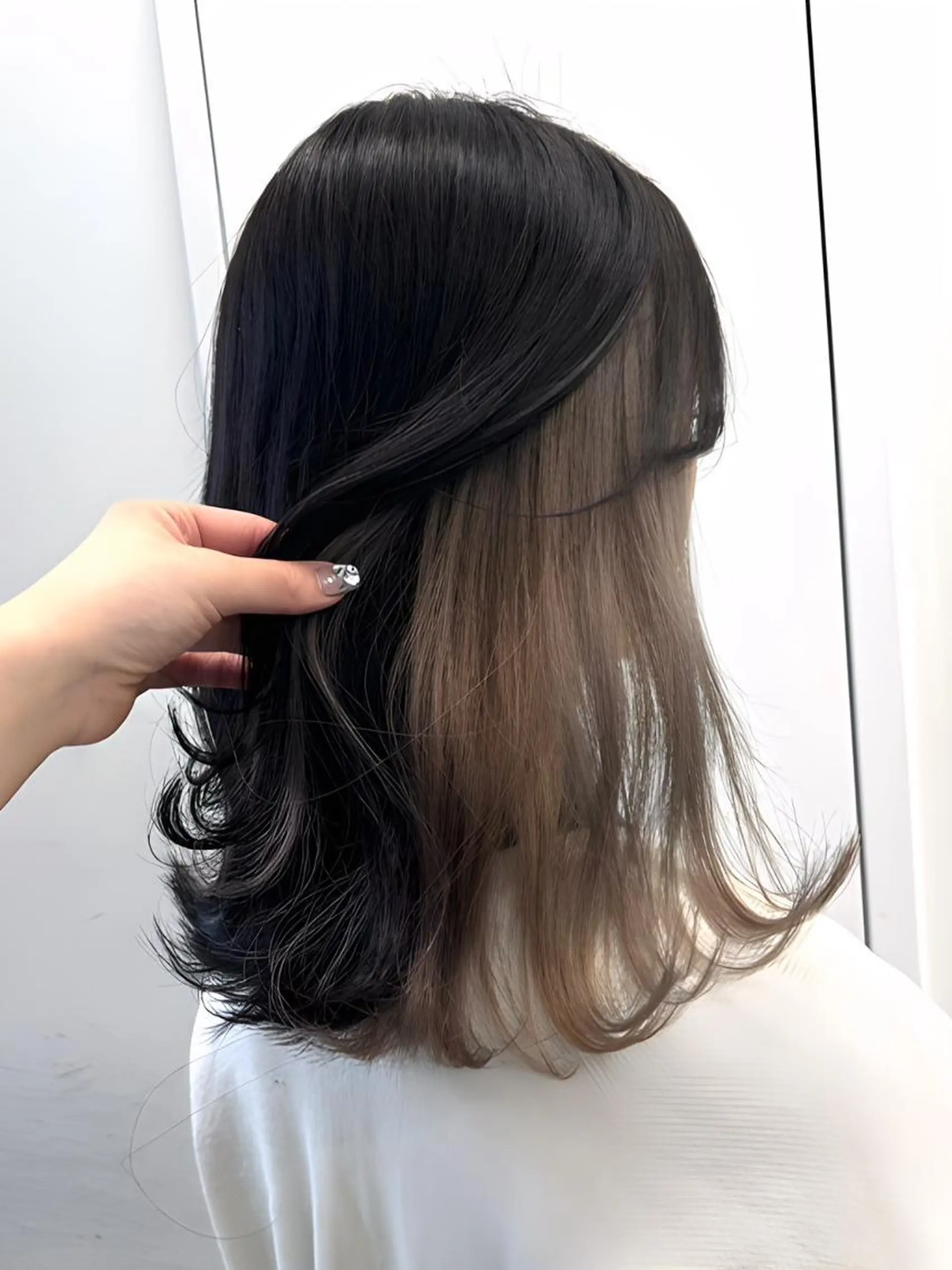 カラー セミロング アディクシーカラー アッシュ ブルーカラー ダークアッシュ グレージュ 【公式】amble luxe池袋東口♻️のヘアスタイル