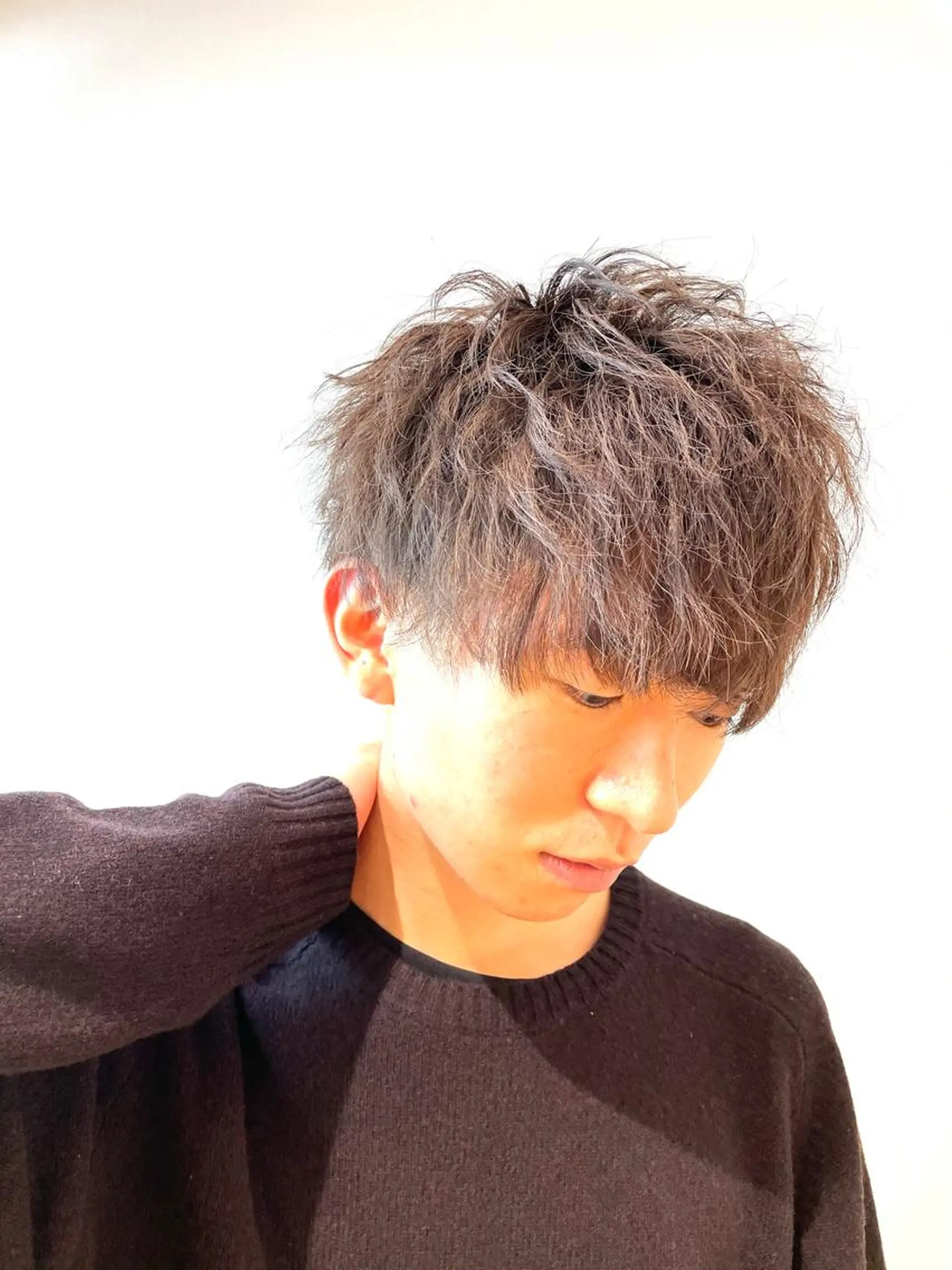 ショート パーマ メンズ マッシュ カット ヘアカラー パーマ トリートメント IwAsh中山所属・✂︎メンズバレイ ヤージュ✂︎露木智也のヘアスタイル