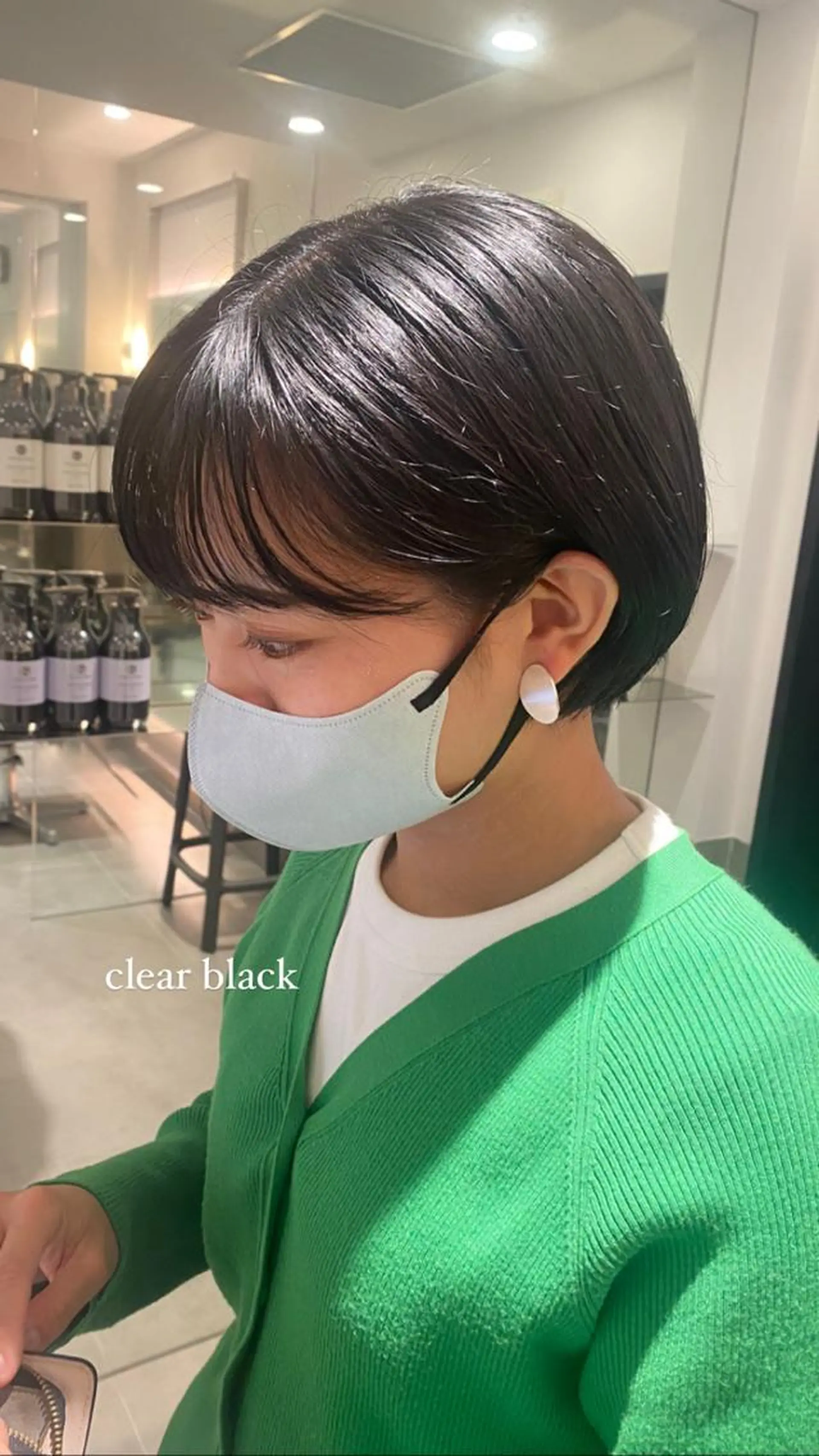 ショート カラー 黒髪 ヘアカラー トリートメント ヘッドスパ ヘアセット 透ける艶カラー💎 ミオのヘアスタイル