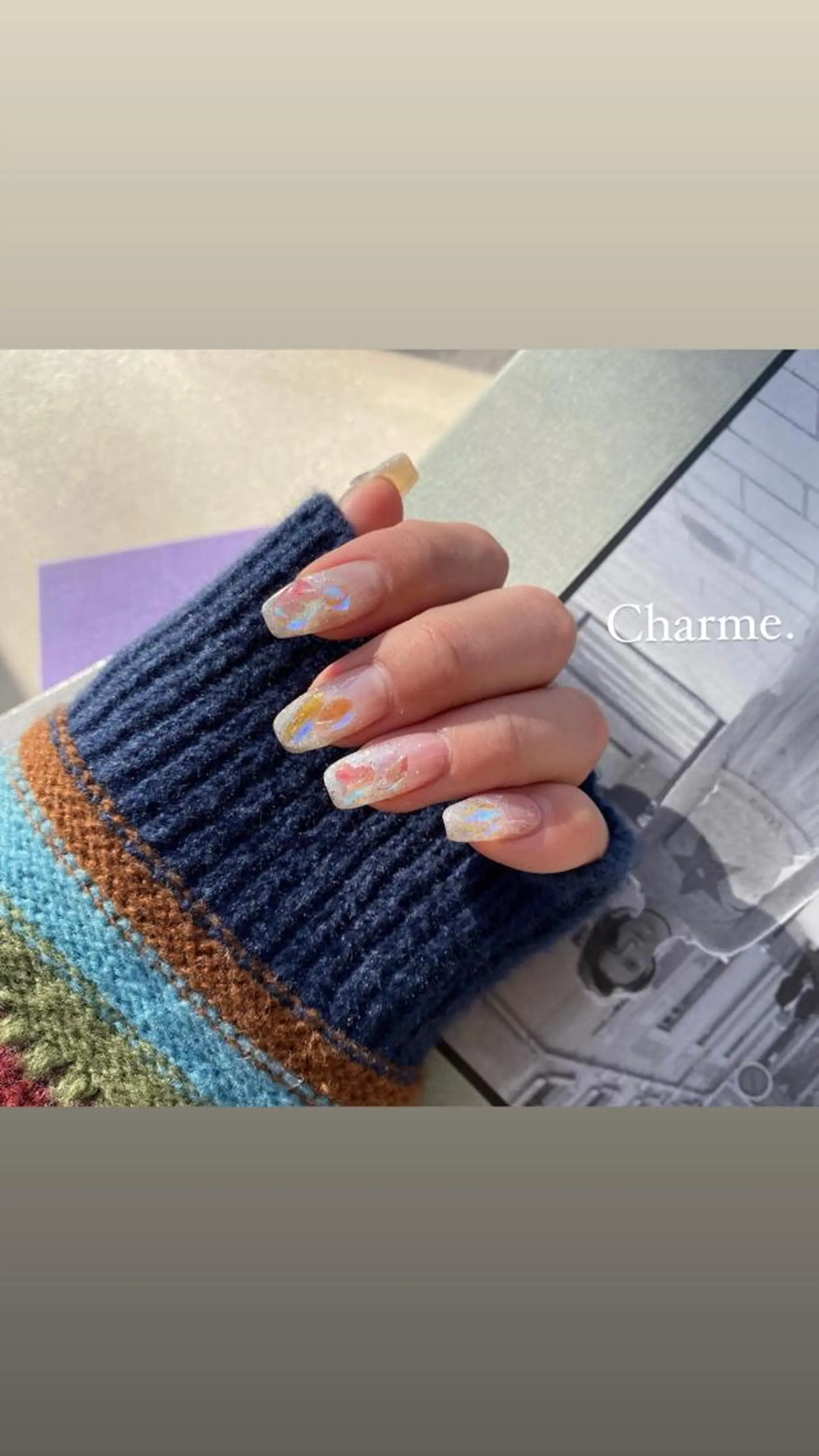 ネイル キラキラネイル 持ち込み ニュアンスネイル ハンドネイル ハンドケア Charme. NOBUKOのネイルデザイン