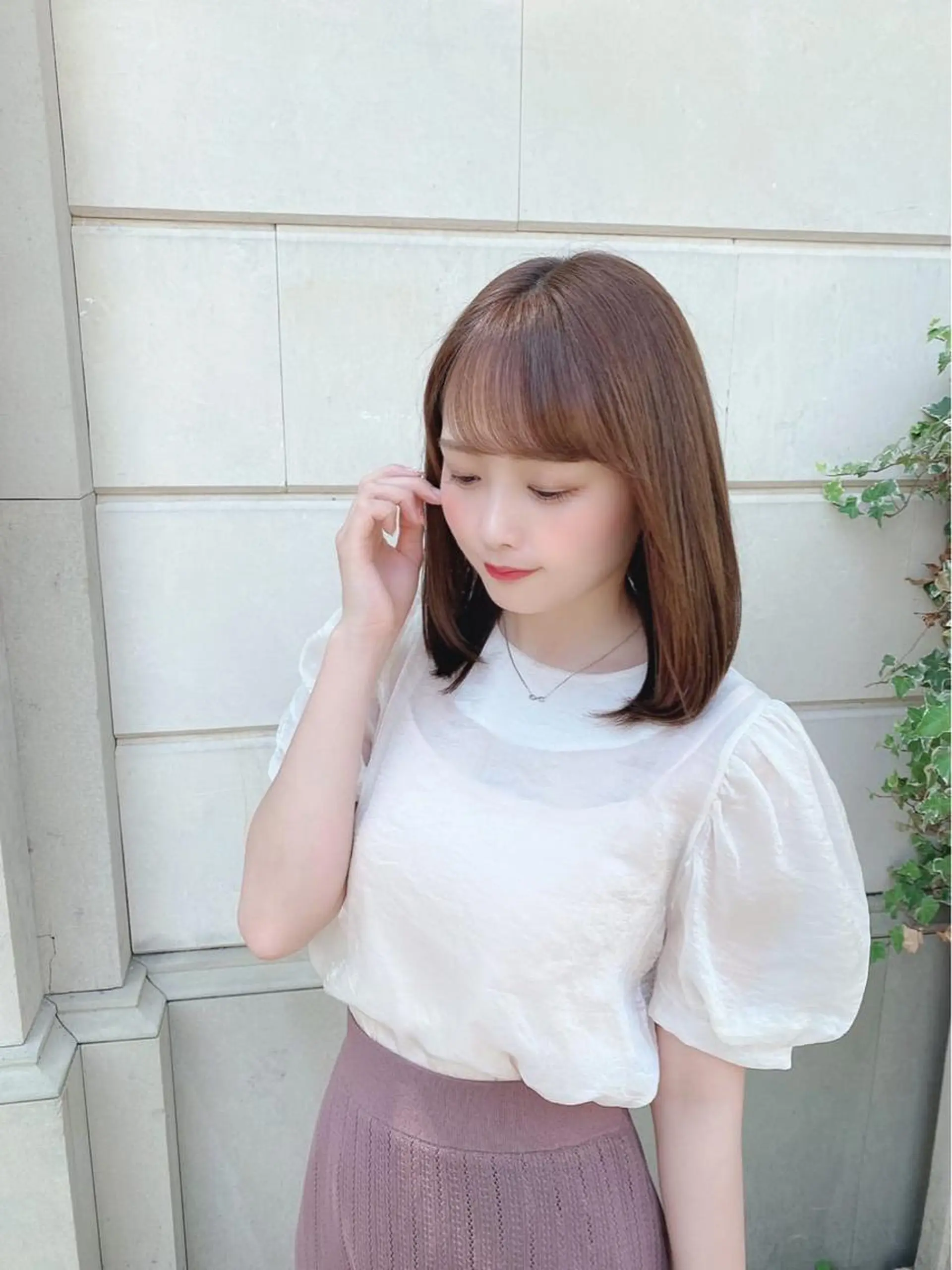 ミディアム カラー 顔まわりカット✨艶髪 ✨髪質改善✨伴響佳のヘアスタイル