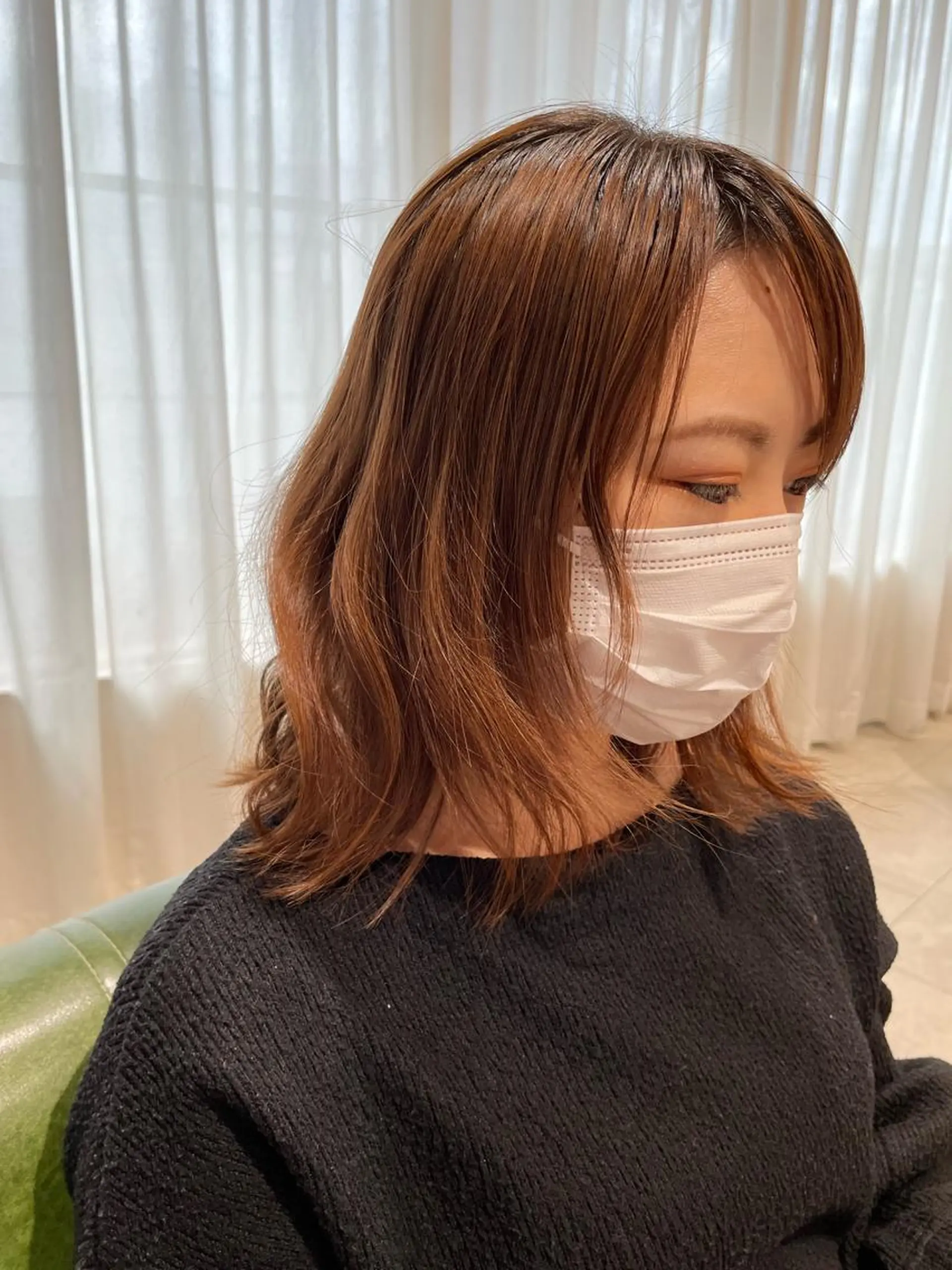 ミディアム カラー ボブ カット ヘアカラー トリートメント 過去一の柔髪ヘア 🌿IVYjoureのヘアスタイル