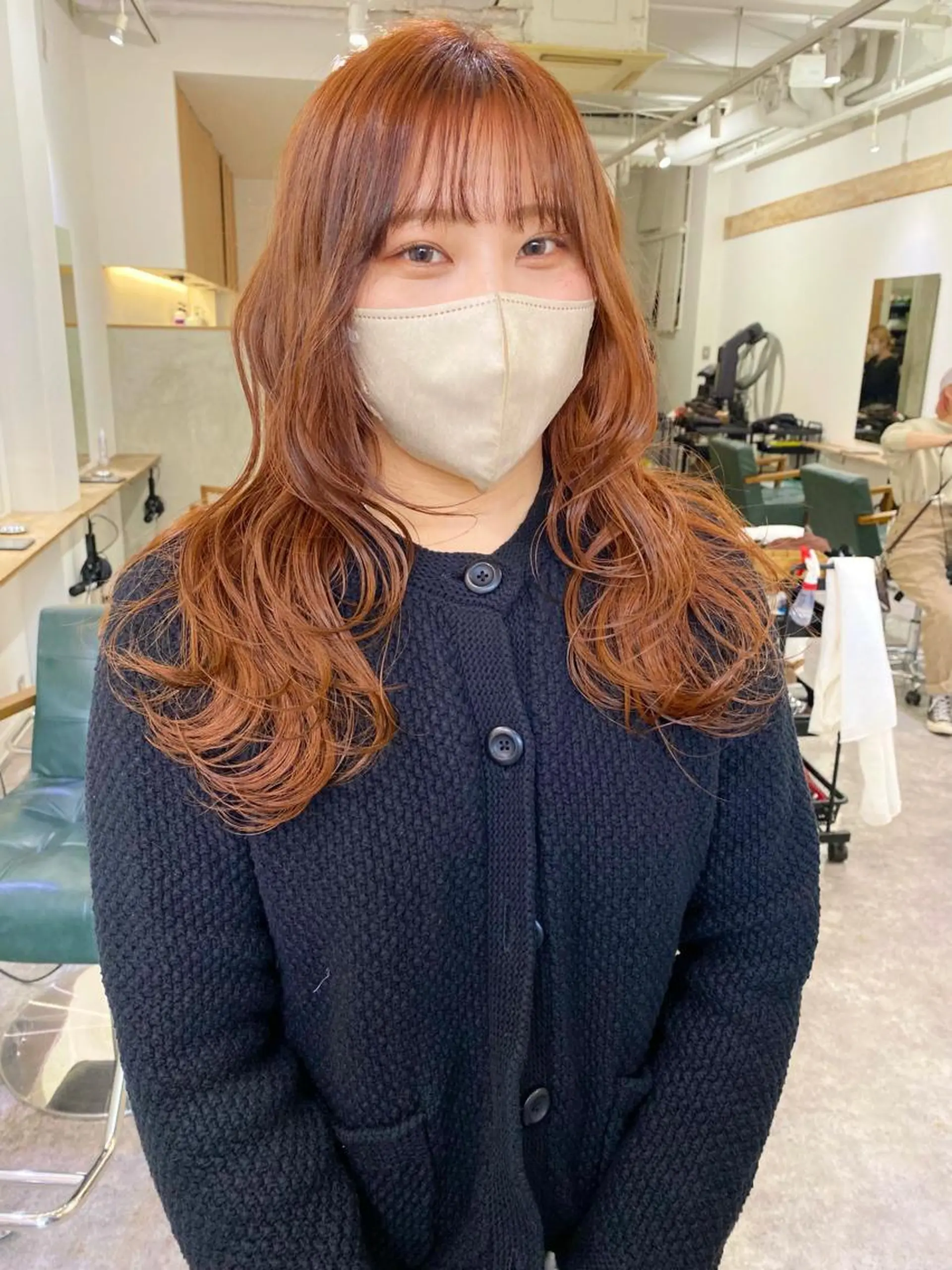 ロング カラー ブラウンカラー オレンジ オレンジブラウン カット ヘアカラー トリートメント 森貴裕/ベージュ/ パーマ/オリーブのヘアスタイル