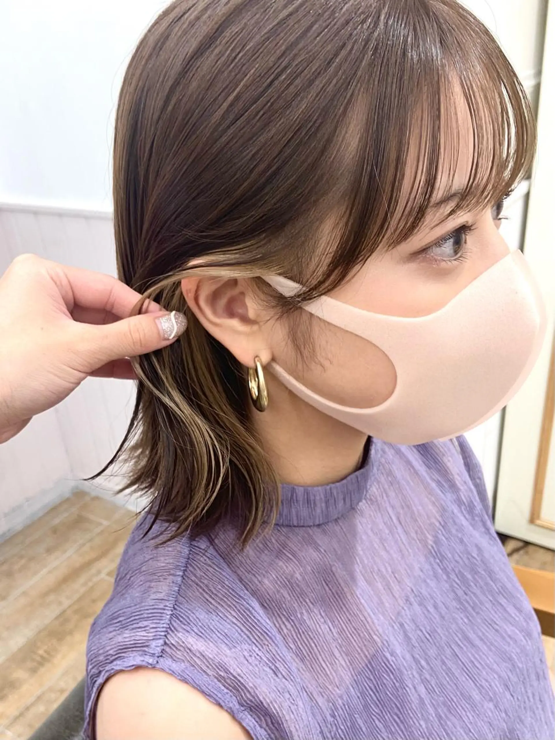 セミロング カラー メンズ美容師🦋田口 詩音のヘアスタイル