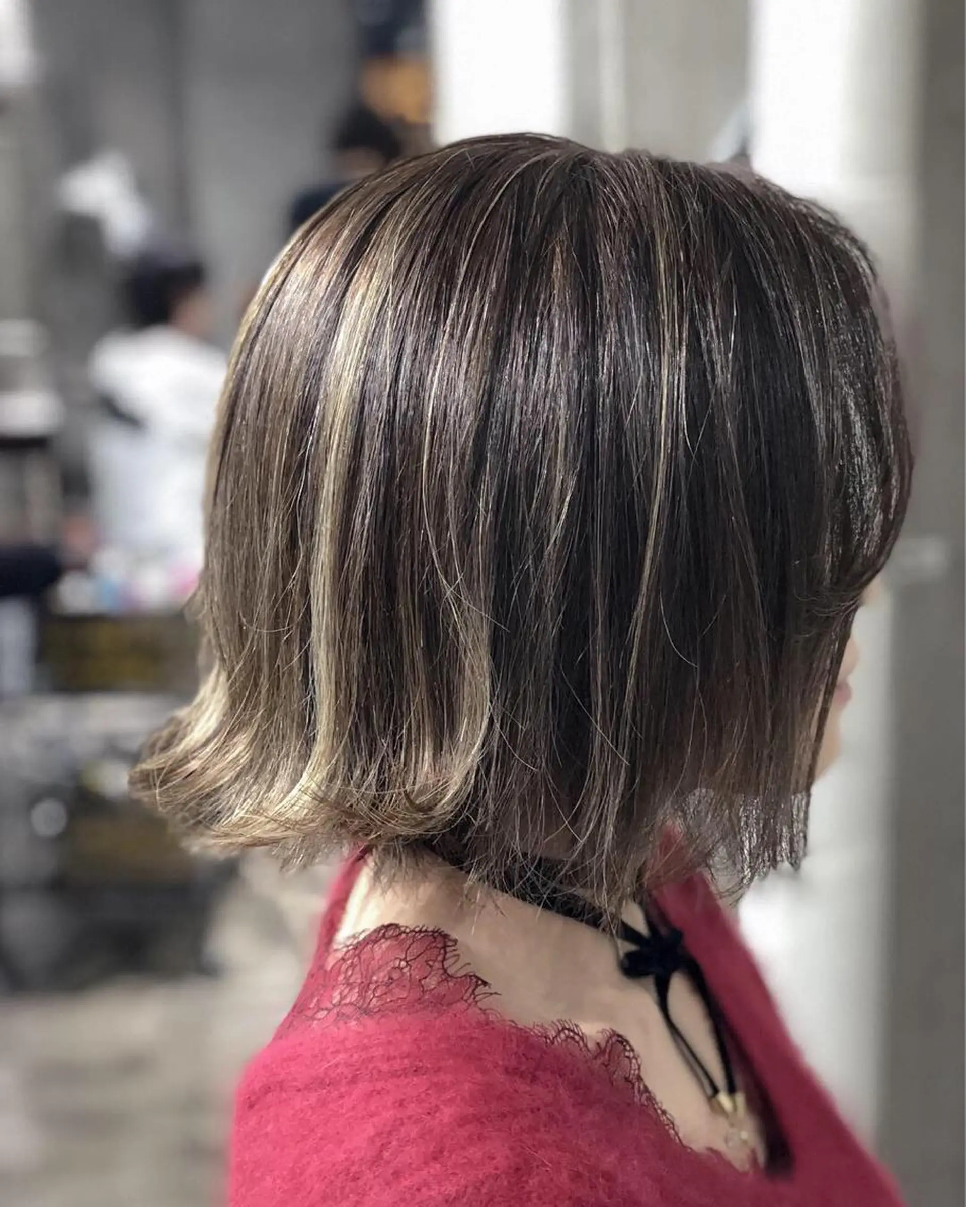 ミディアム カラー ベージュカラー ハイライトカラー 外国人風カラー ハイライト 北條 優輝のヘアスタイル