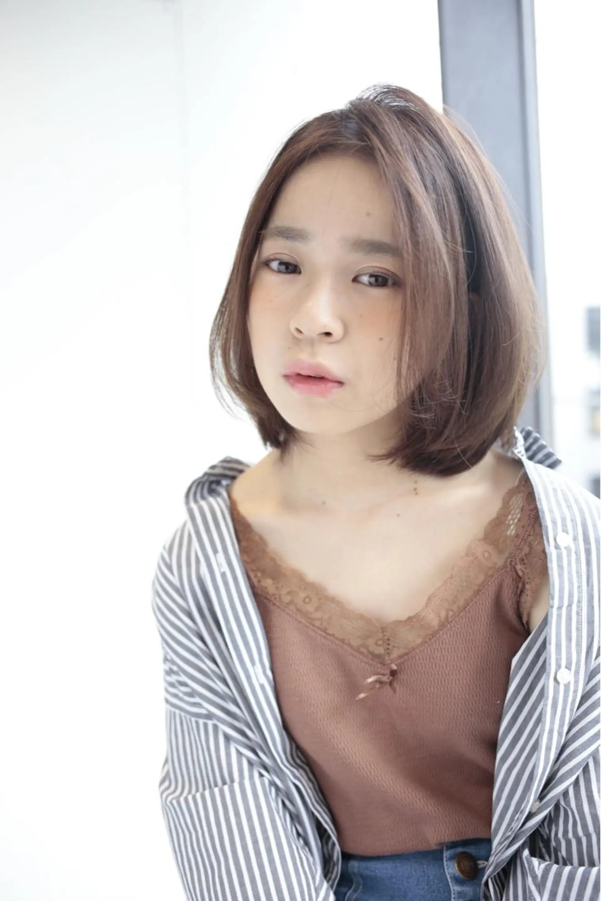 ミディアム カット ヘアカラー トリートメント 加藤 綾華のヘアスタイル