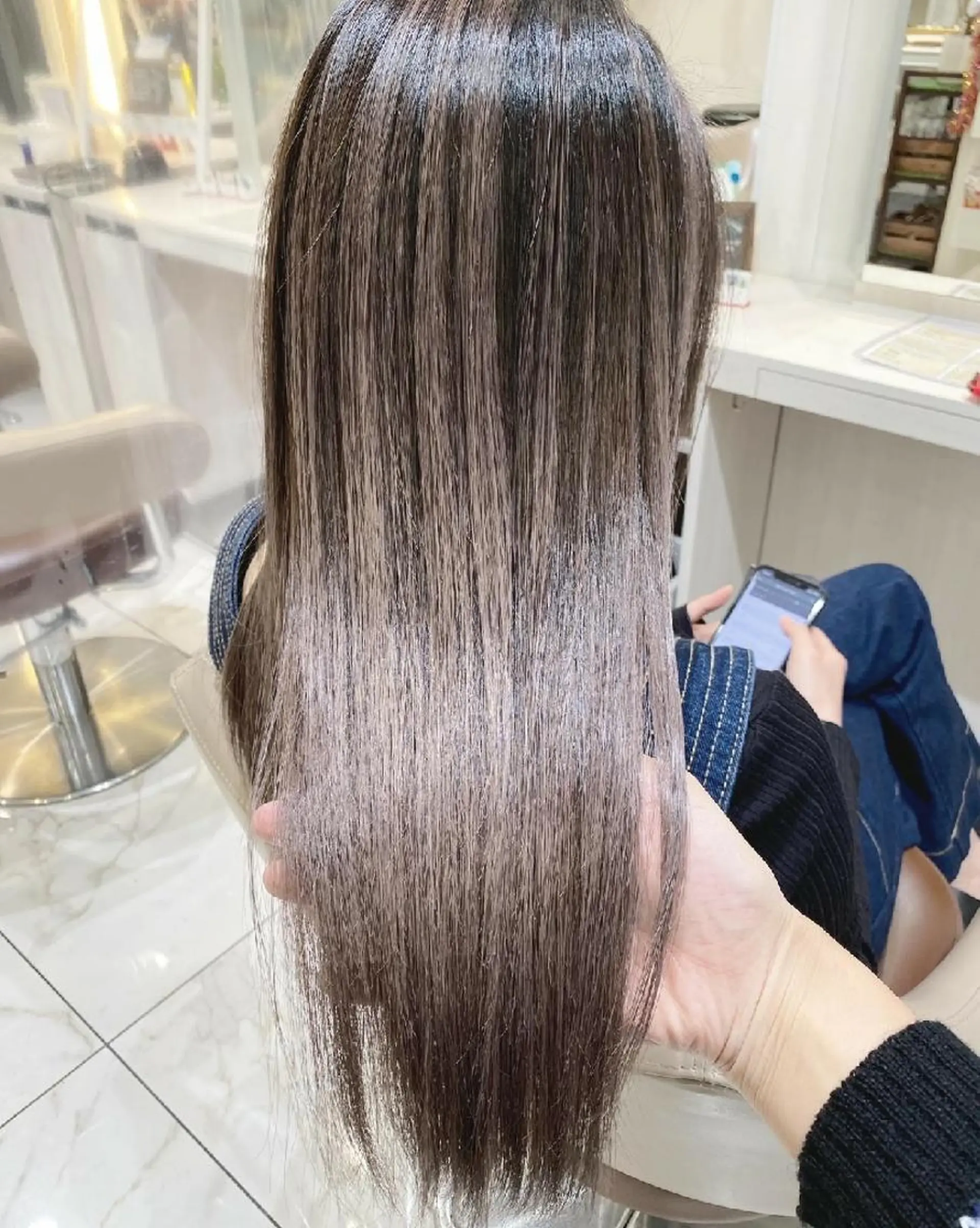 セミロング カラー 髪質改善 カット ヘアカラー トリートメント ＡＳＨ 大宮のヘアスタイル