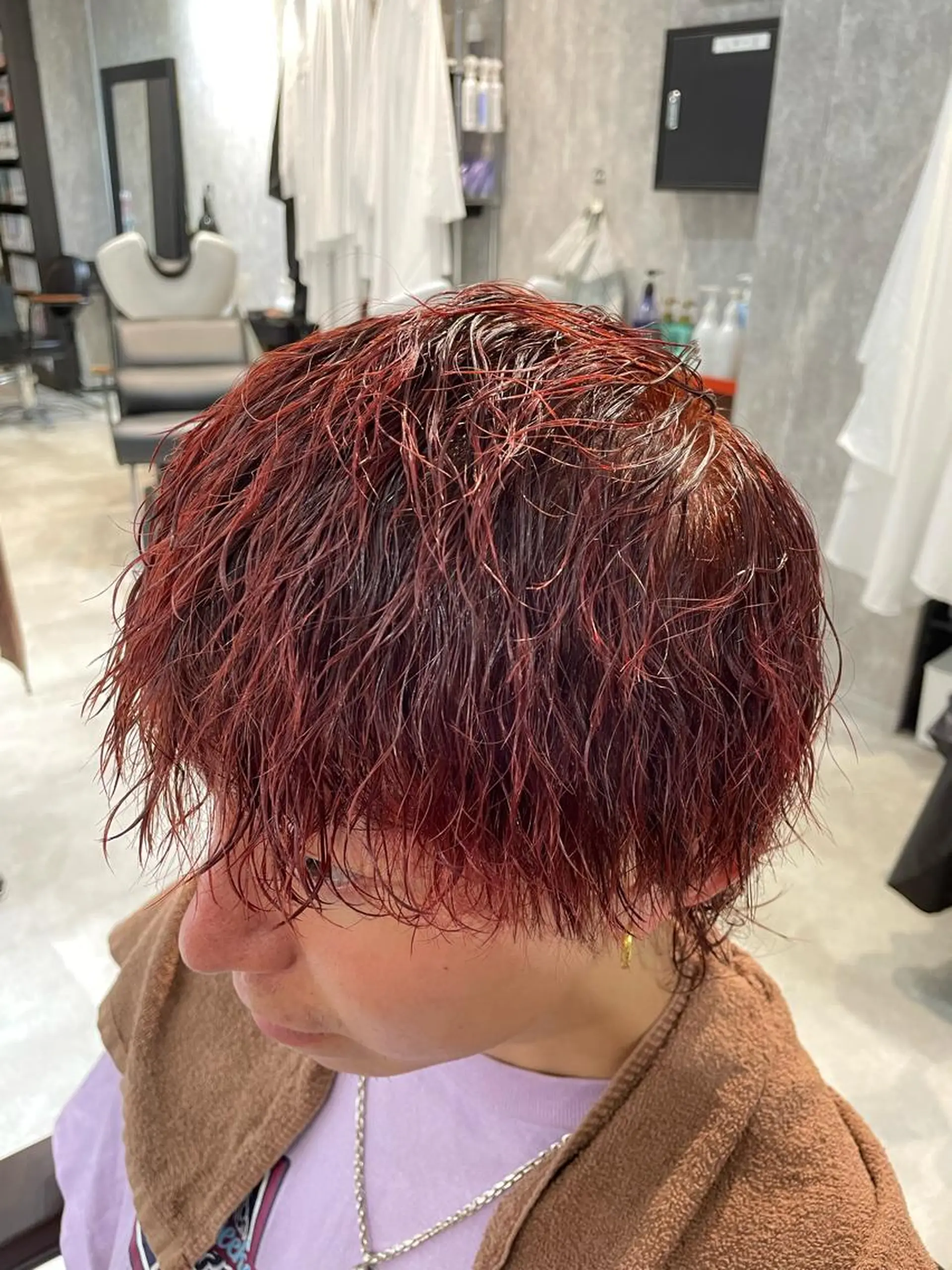 ショート カラー パーマ メンズ ヘアカラー 🔥メンズ超特化🔥 青木海斗のヘアスタイル