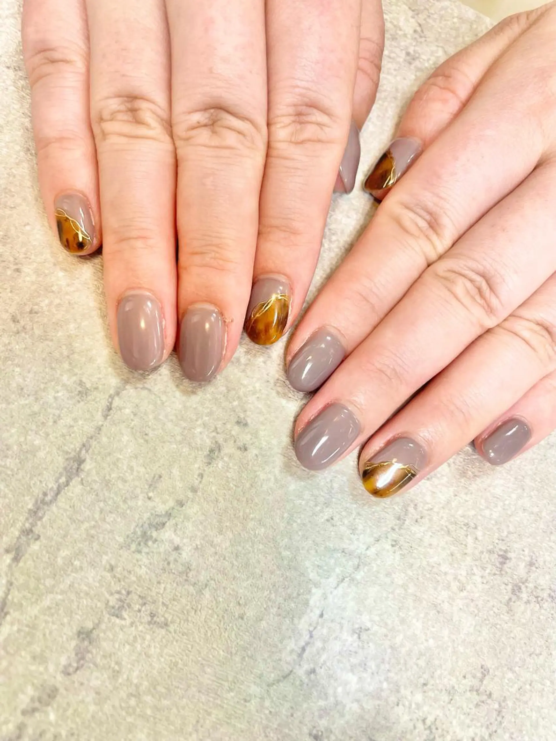 ネイル アートネイル べっ甲ネイル フレンチネイル ジェルネイル ガラスフレンチ FASTNAIL PLUS 新宿店のネイルデザイン