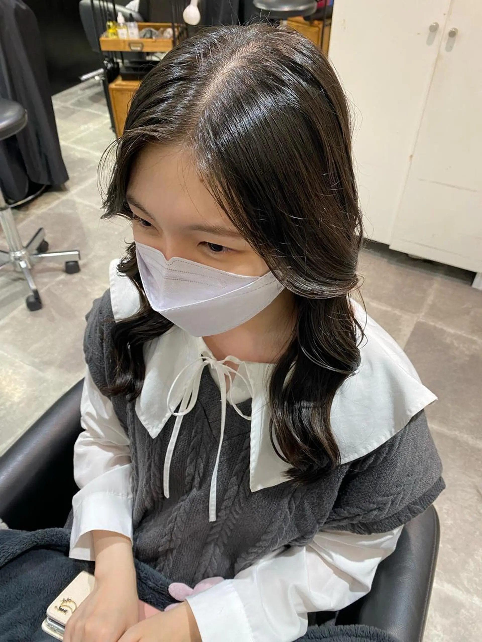 ロング カラー 韓国風ヘア レイヤーカット 博多美容室♡ 髪質改善/艶カラーのヘアスタイル