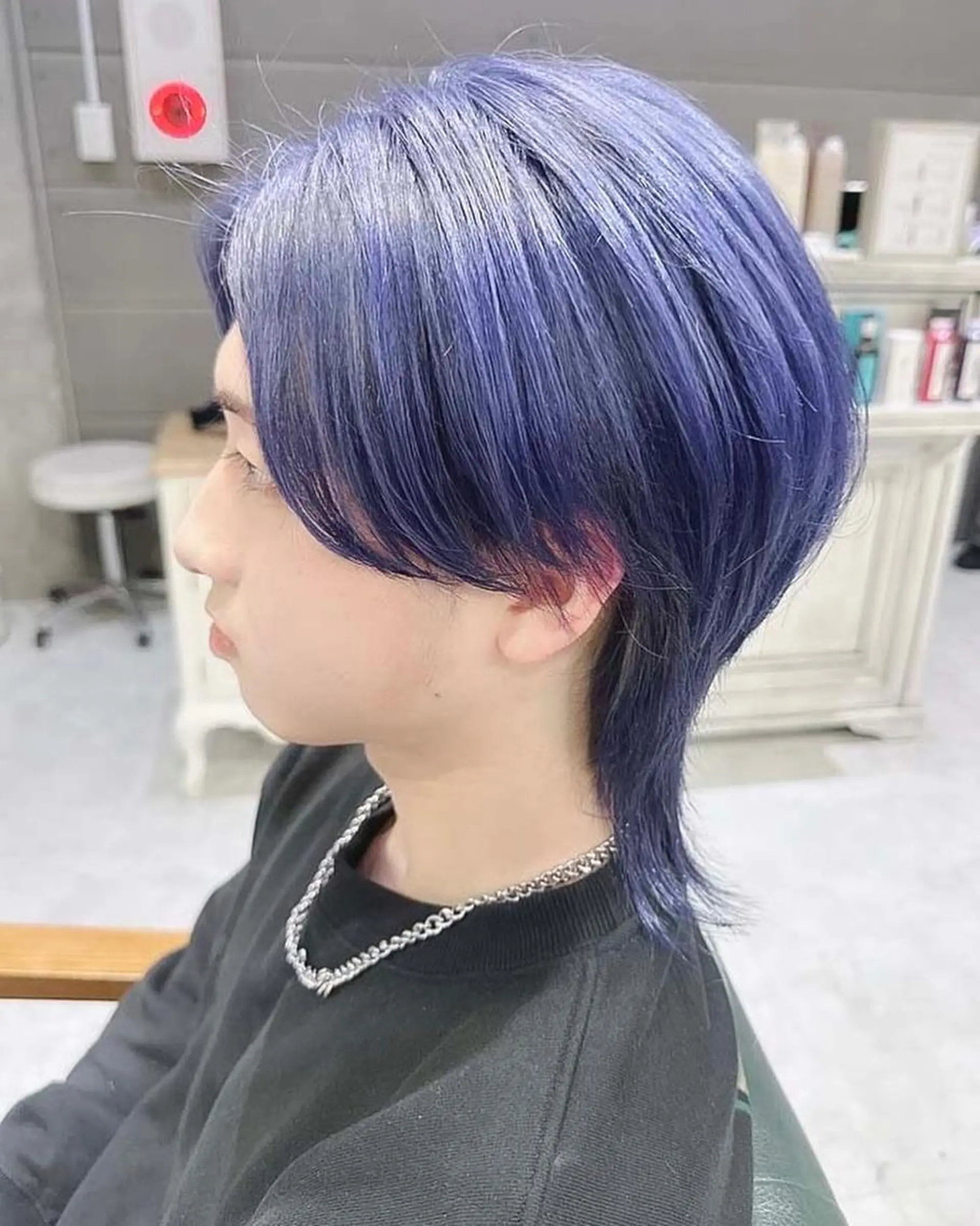 ミディアム ヘアアレンジ メンズ カラー ブルーカラー ネイビーカラー 𝐑𝐈𝐍𝐊𝐀 🐷🖤のヘアスタイル