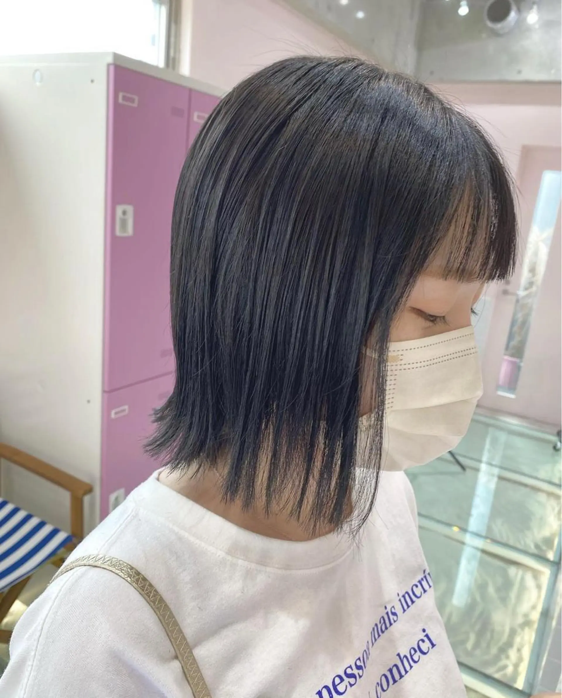 ショート カラー ヘアアレンジ 切りっぱなしボブ 黒髪 ボブ カット ヘアカラー SALOWIN横浜所属・𓍯韓国style/ 髪質改善𓍯中村和希のヘアスタイル
