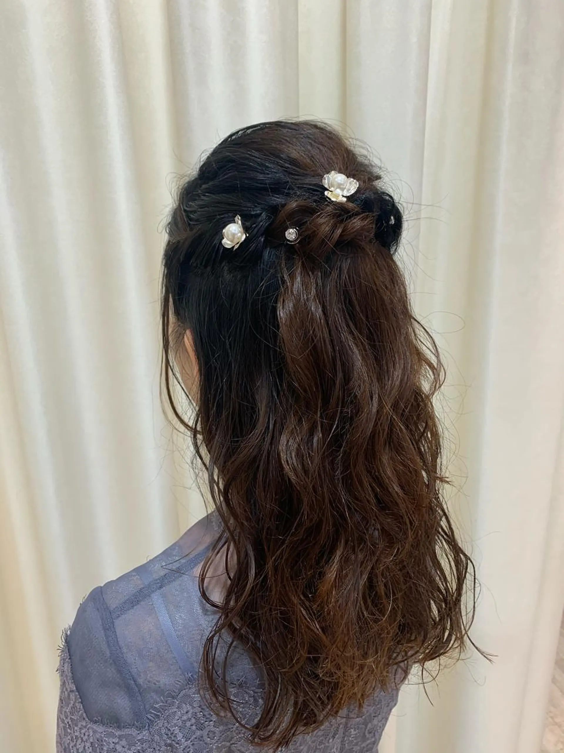 ヘアアレンジ ハーフアップ 結婚式・ブライダル if所属・大崎if ほりはるかのヘアスタイル