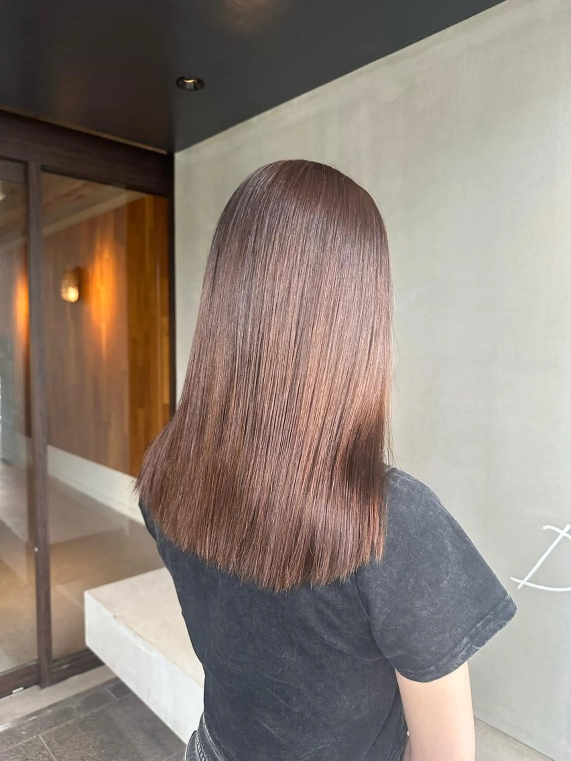 セミロング カラー ブラウンカラー マロンブラウン カット ヘアカラー 福崎 真奈のヘアスタイル
