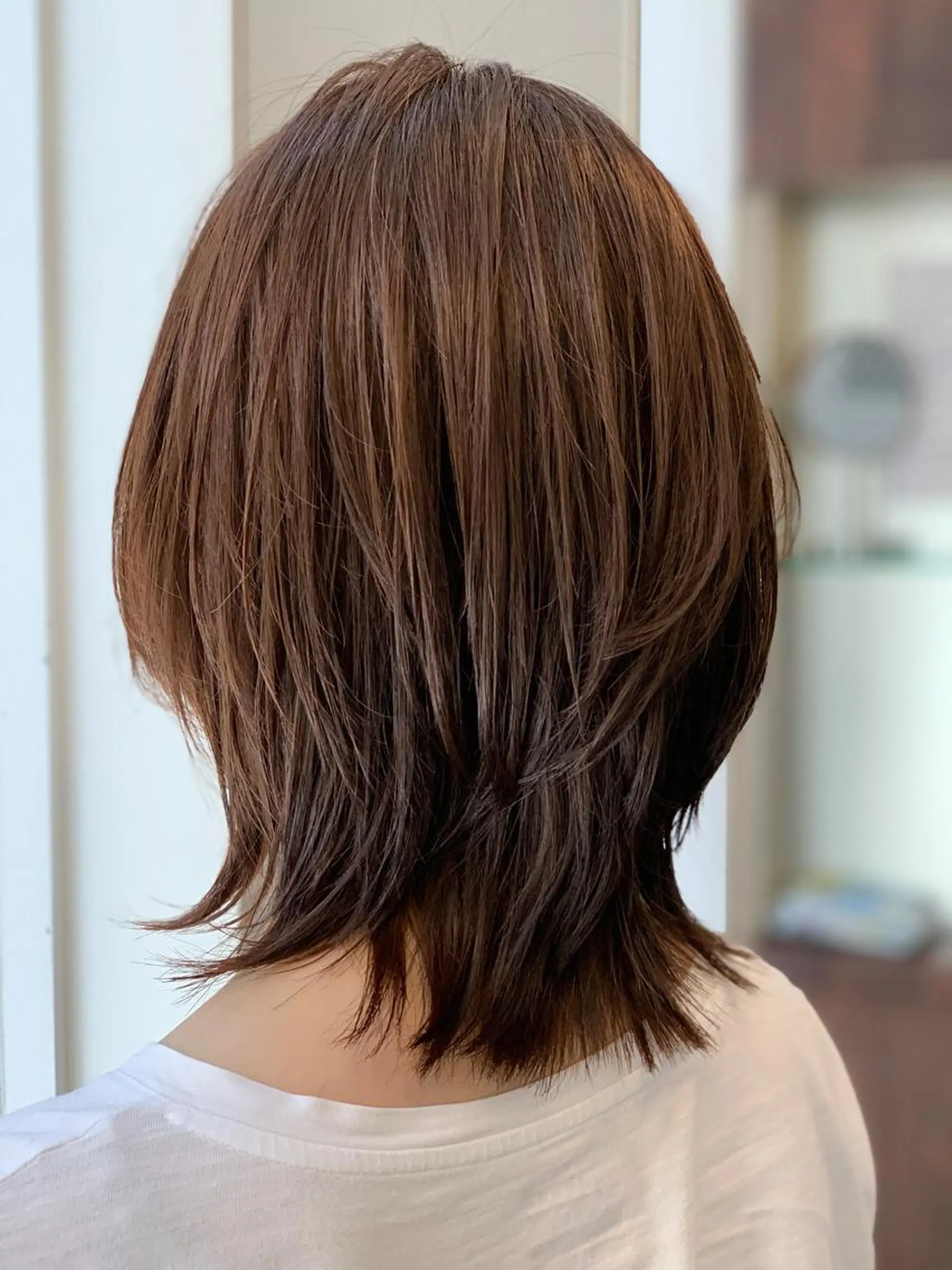 ミディアム カット ヘアカラー トリートメント WISTERIA P LUS1 ikumiのヘアスタイル