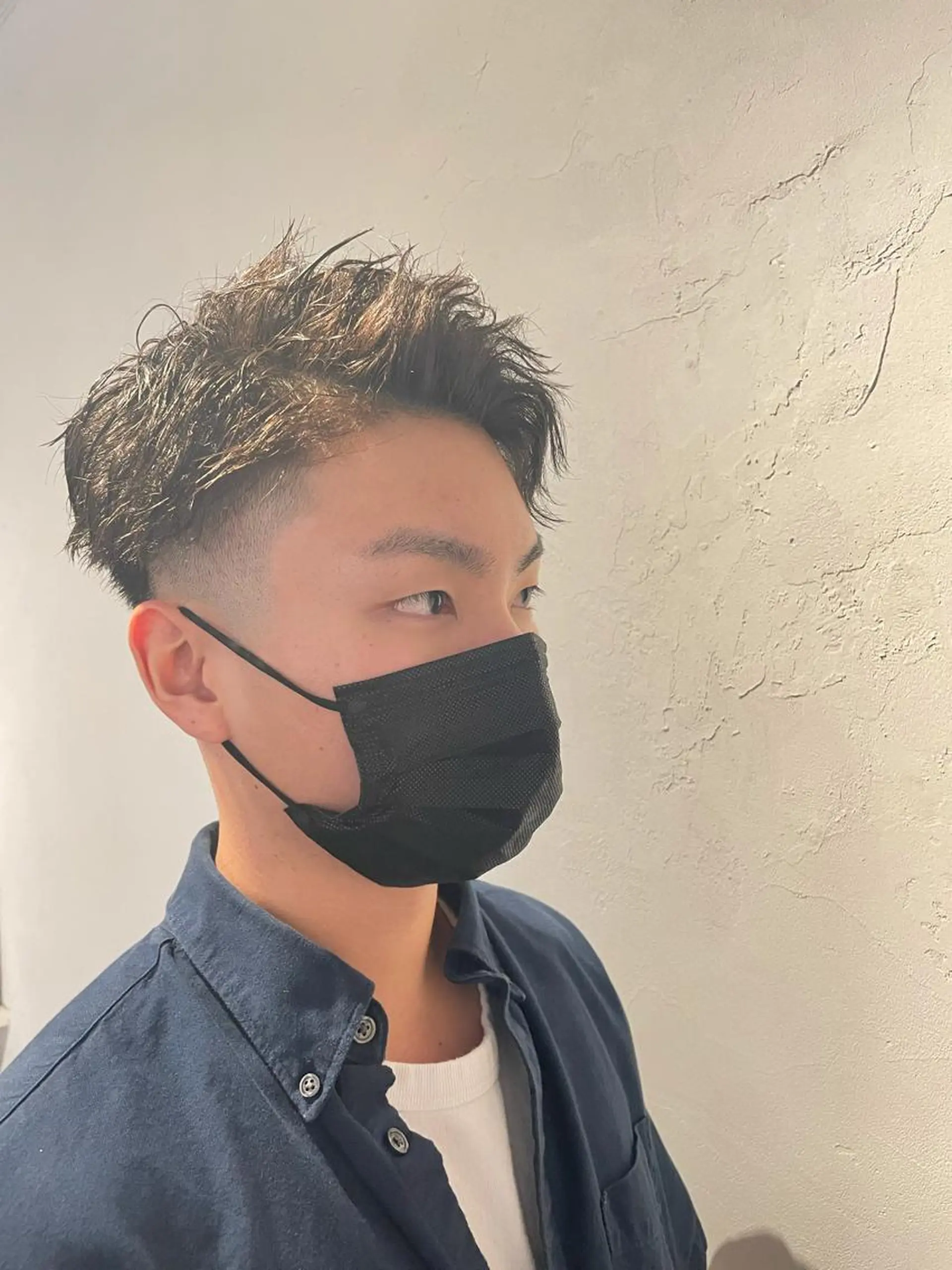 ショート パーマ メンズ フェードカット メンズパーマ スキンフェード メンズツイストパーマ ツイストパーマ Men's hair salon First 中百舌鳥店所属・First なかもず 店 YUKIのヘアスタイル