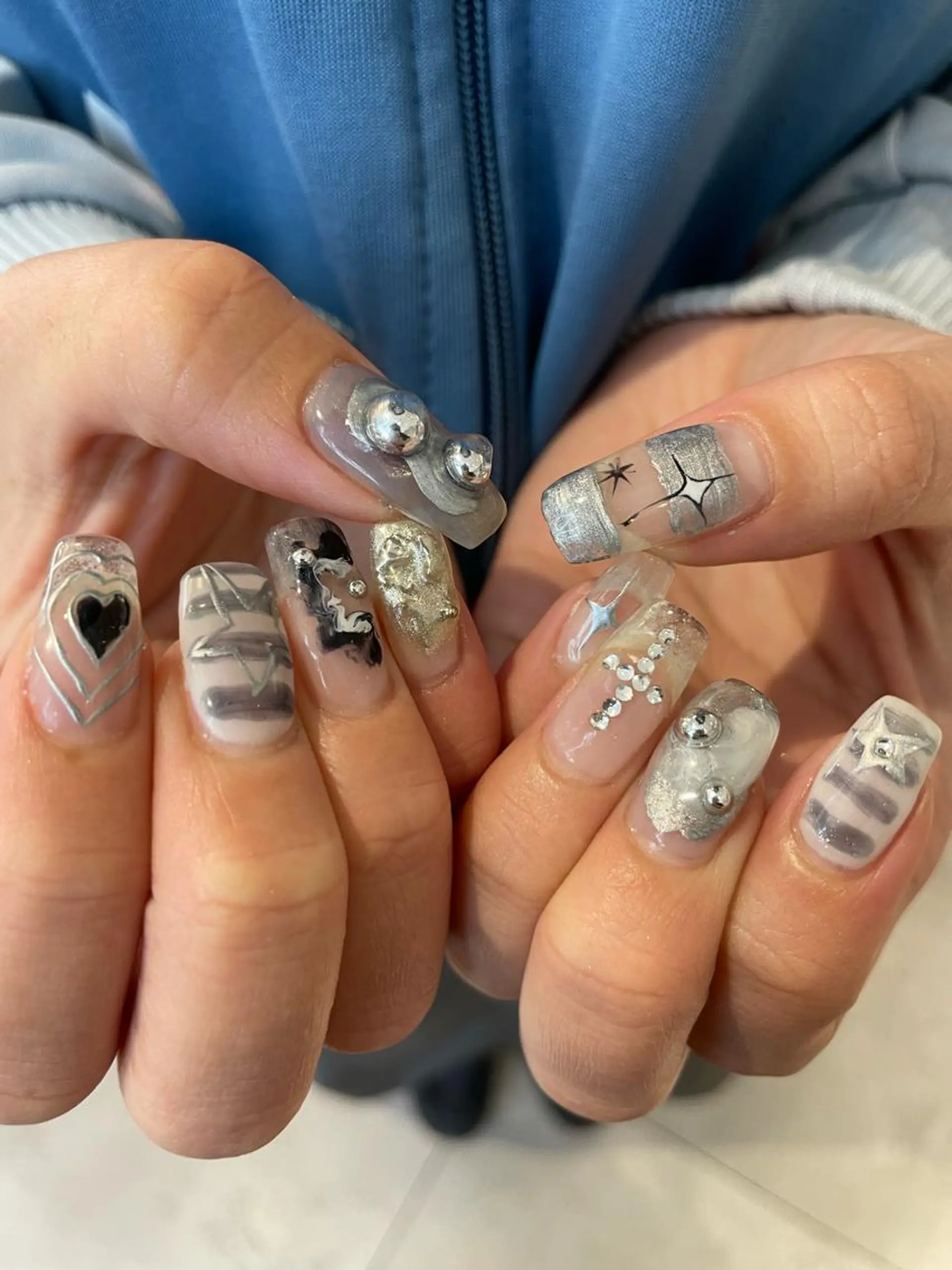 ネイル ジェルネイル パラジェル ハンドネイル hair&nail ☯️アイリ☯️のネイルデザイン