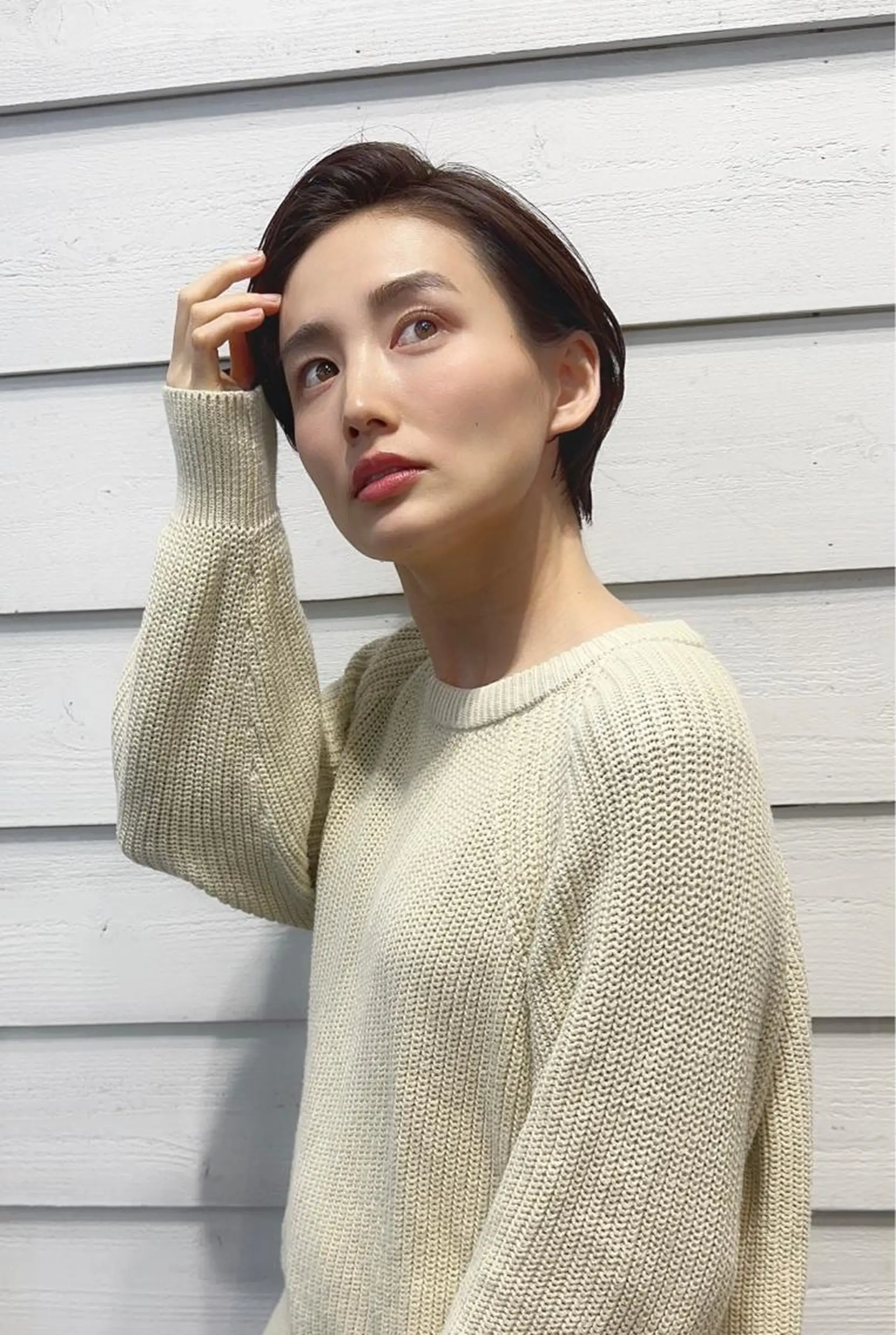 ショート ショートボブ ハンサムショート ボブ くせ毛 ショートヘア カット newline銀座所属・銀座ショート/ 大人ショート/金子涼のヘアスタイル