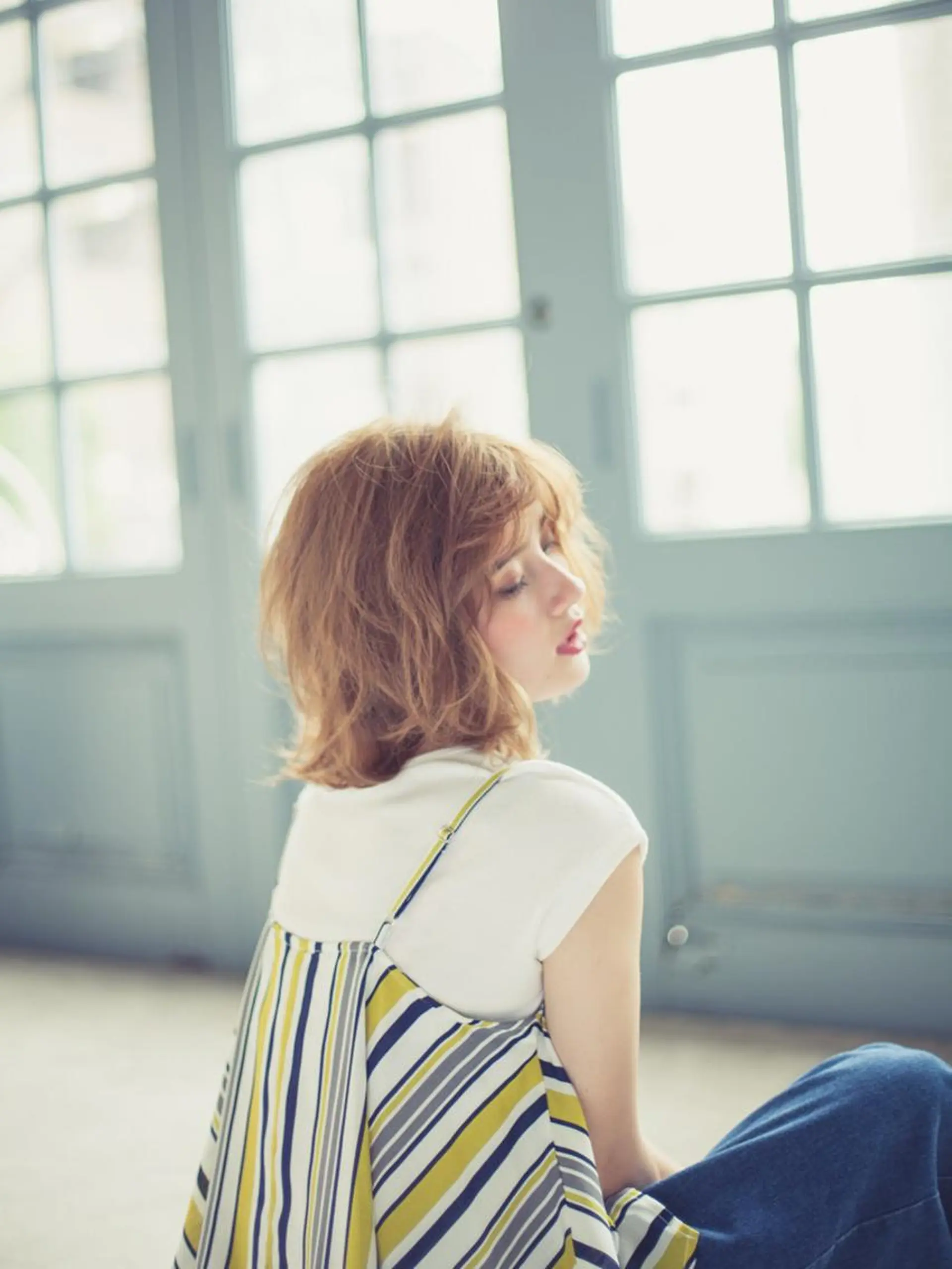 ミディアム パーマ ヘアアレンジ メンズ キッズ ネイル マツエク・マツパ premier modelsのヘアスタイル