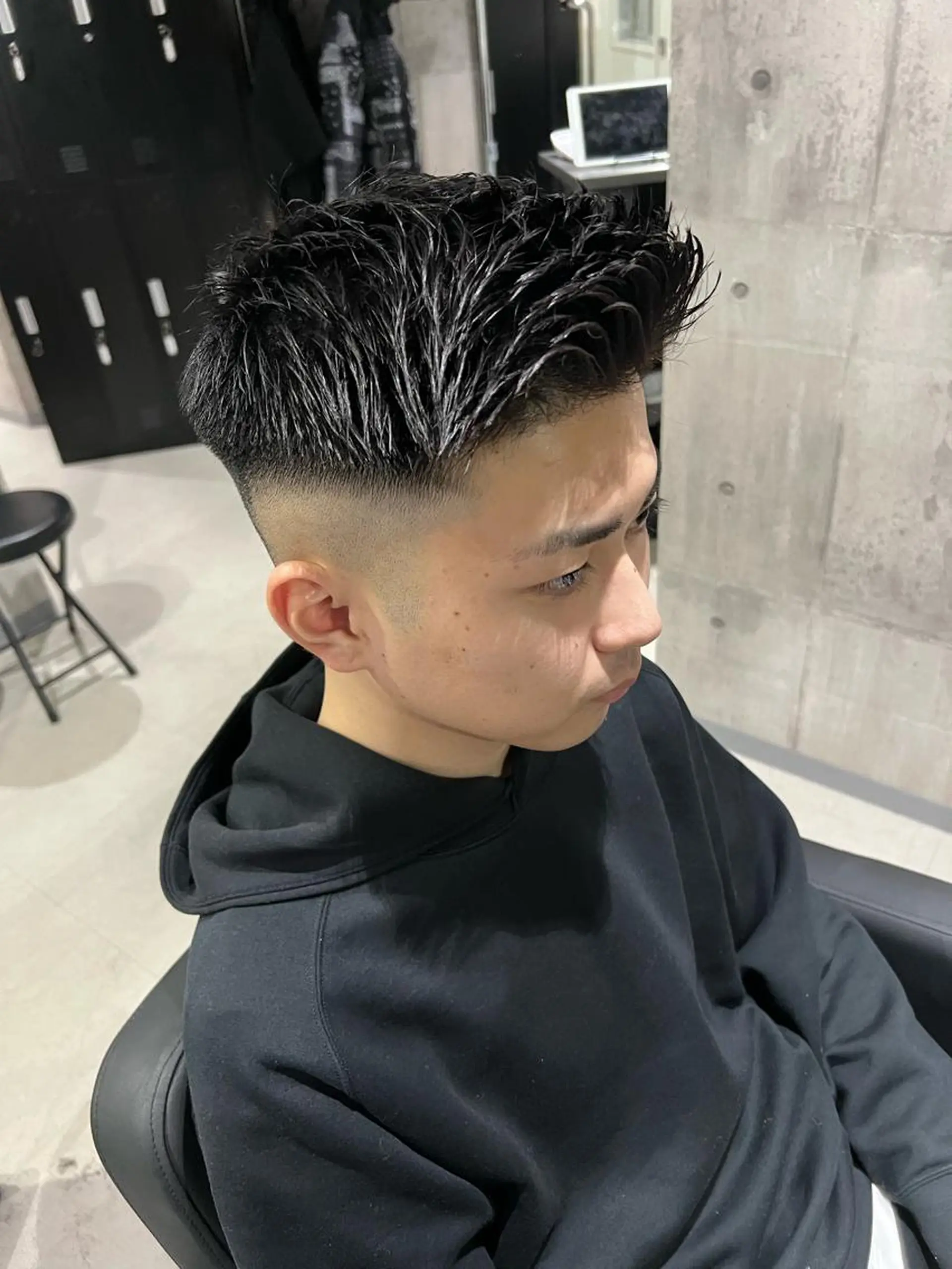 ショート カラー パーマ ヘアアレンジ メンズ フェードカット 髪質改善_WHITE RYUSUKEのヘアスタイル