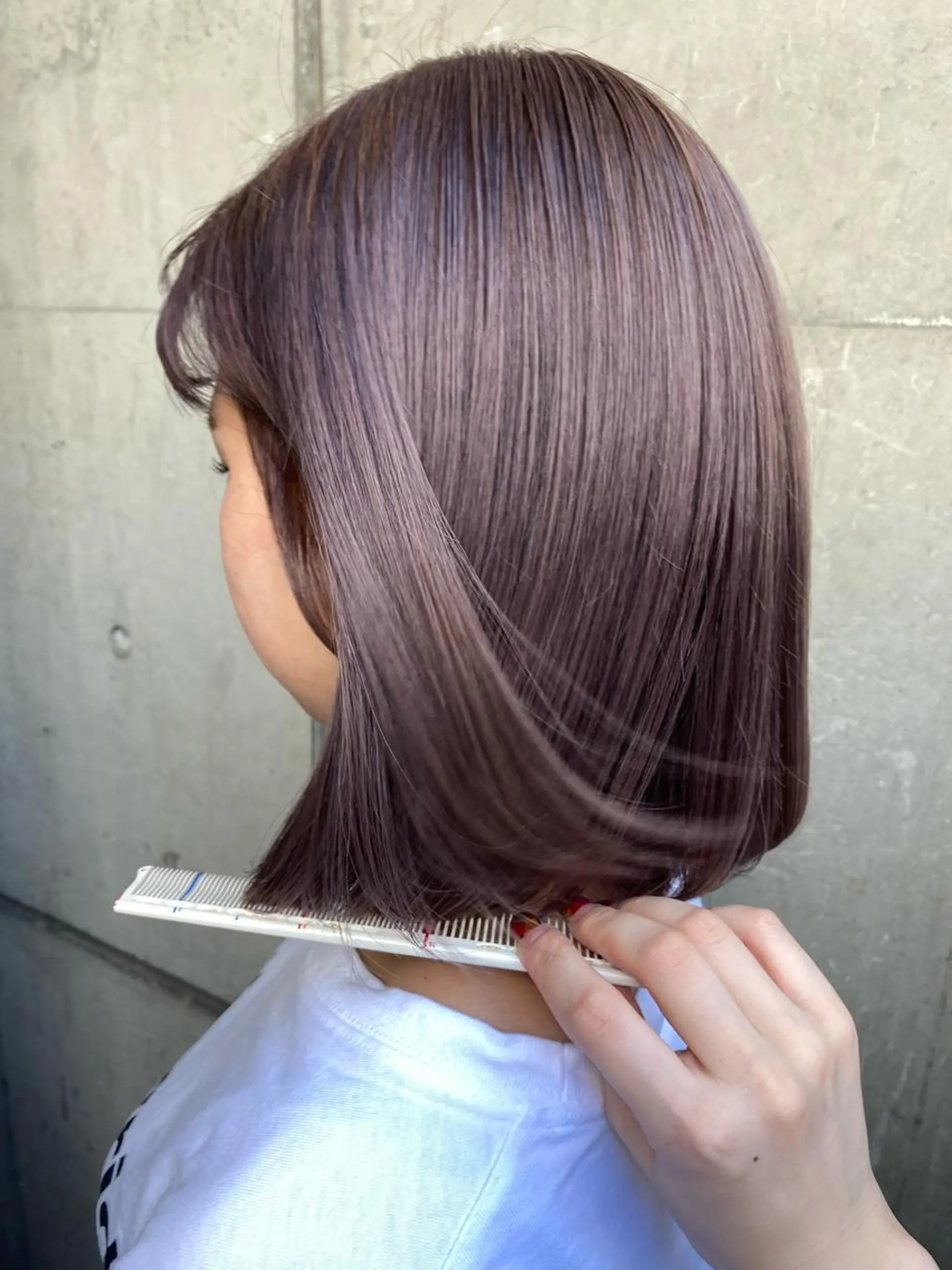 セミロング ヘアカラー 透け感ベージュ /ミハルのヘアスタイル