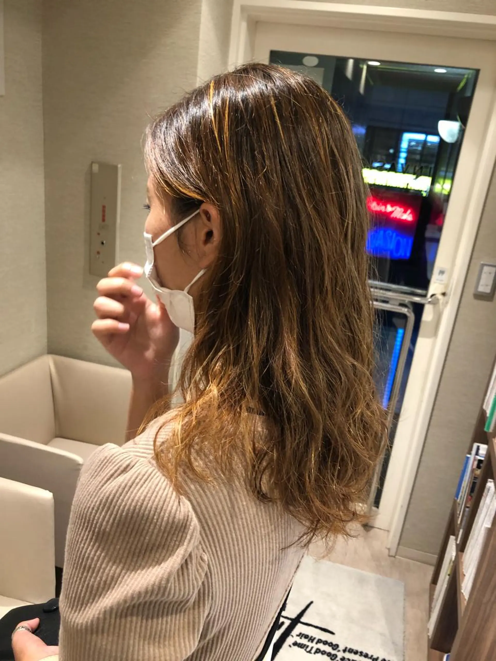 セミロング パーマ セミロングパーマ ハイライト dogstar小林諒 レイヤー/パーマのヘアスタイル