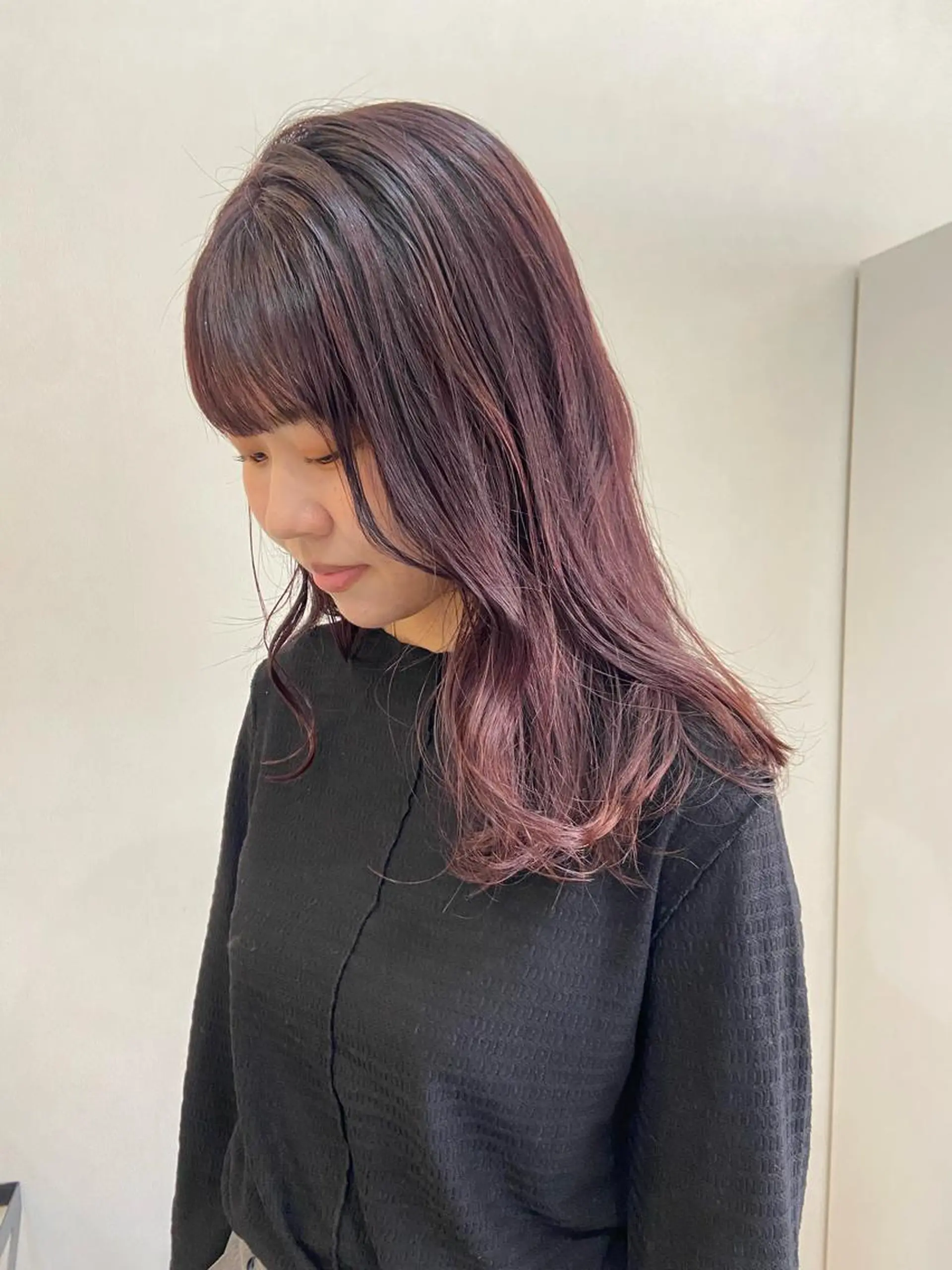 ロング カラー ブリーチ カシス ピンクカラー ボブ/透明感カラー 🧸YUI❤️のヘアスタイル