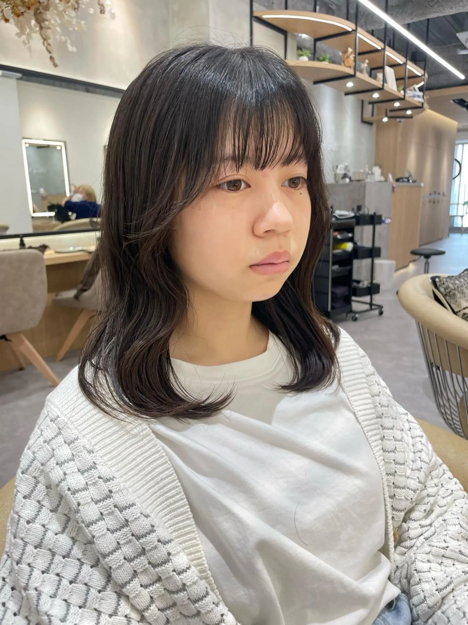 ミディアム レイヤー縮毛矯正 ささきすずね💗のヘアスタイル