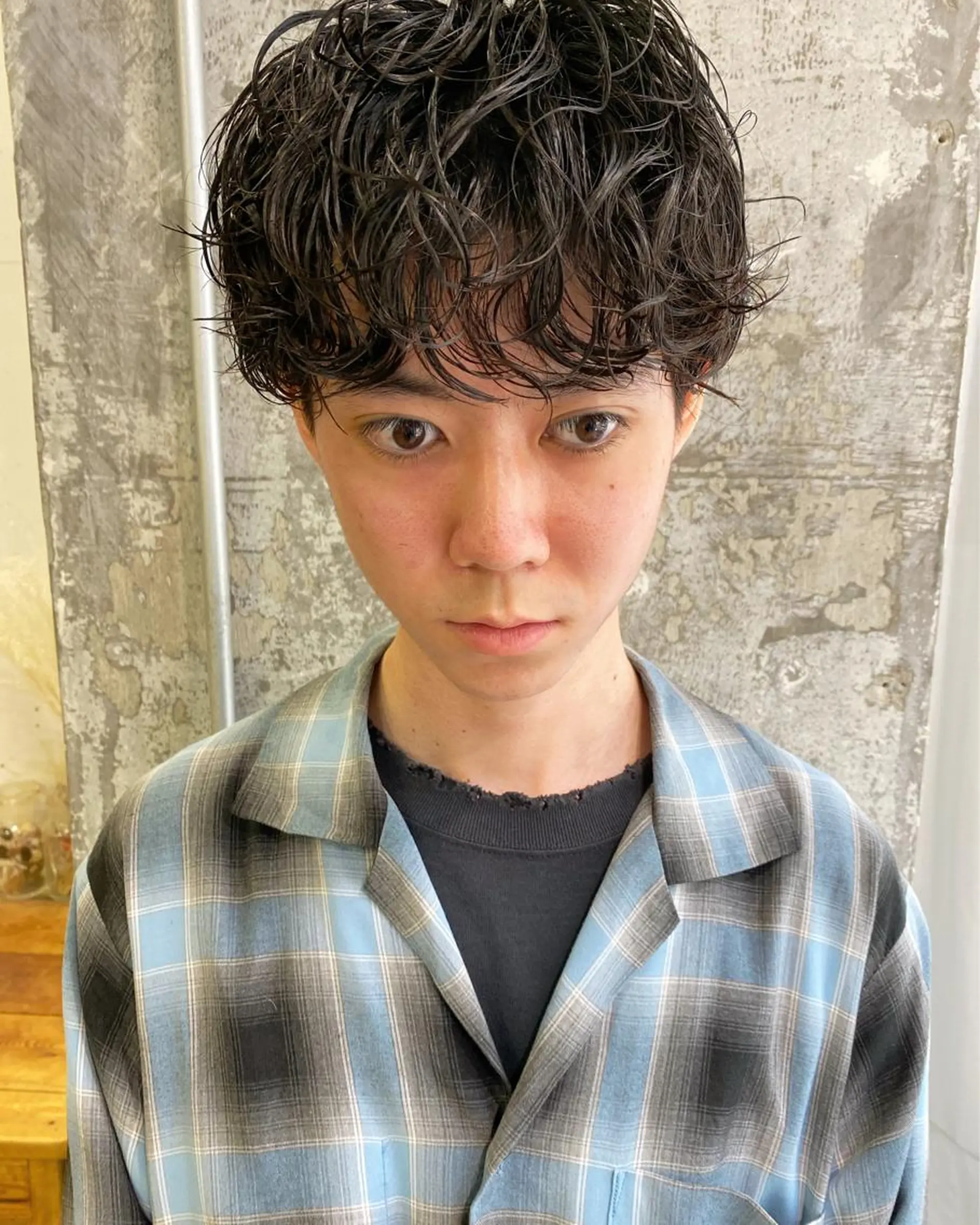 ショート パーマ メンズ メンズパーマ カット パーマ キタダ ヒロキのヘアスタイル