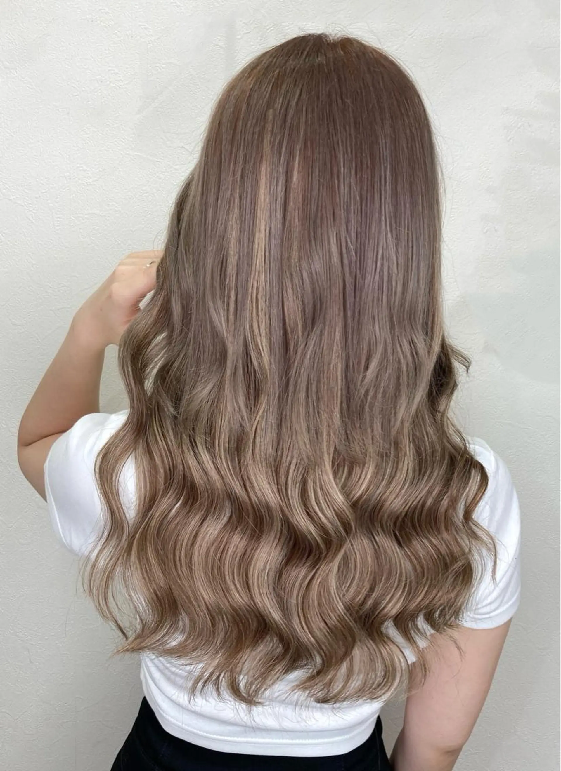 セミロング カラー ヘアアレンジ アッシュ ベージュカラー エクステ KEISUKE/カラ ー🐶シールエクステのヘアスタイル