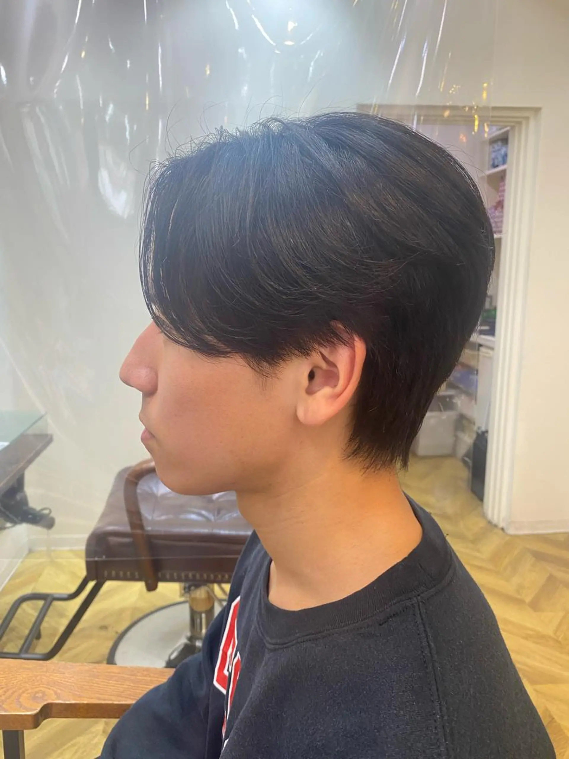 メンズ カット パーマ センターパートの神様 マッシュ 関口 柊太のヘアスタイル
