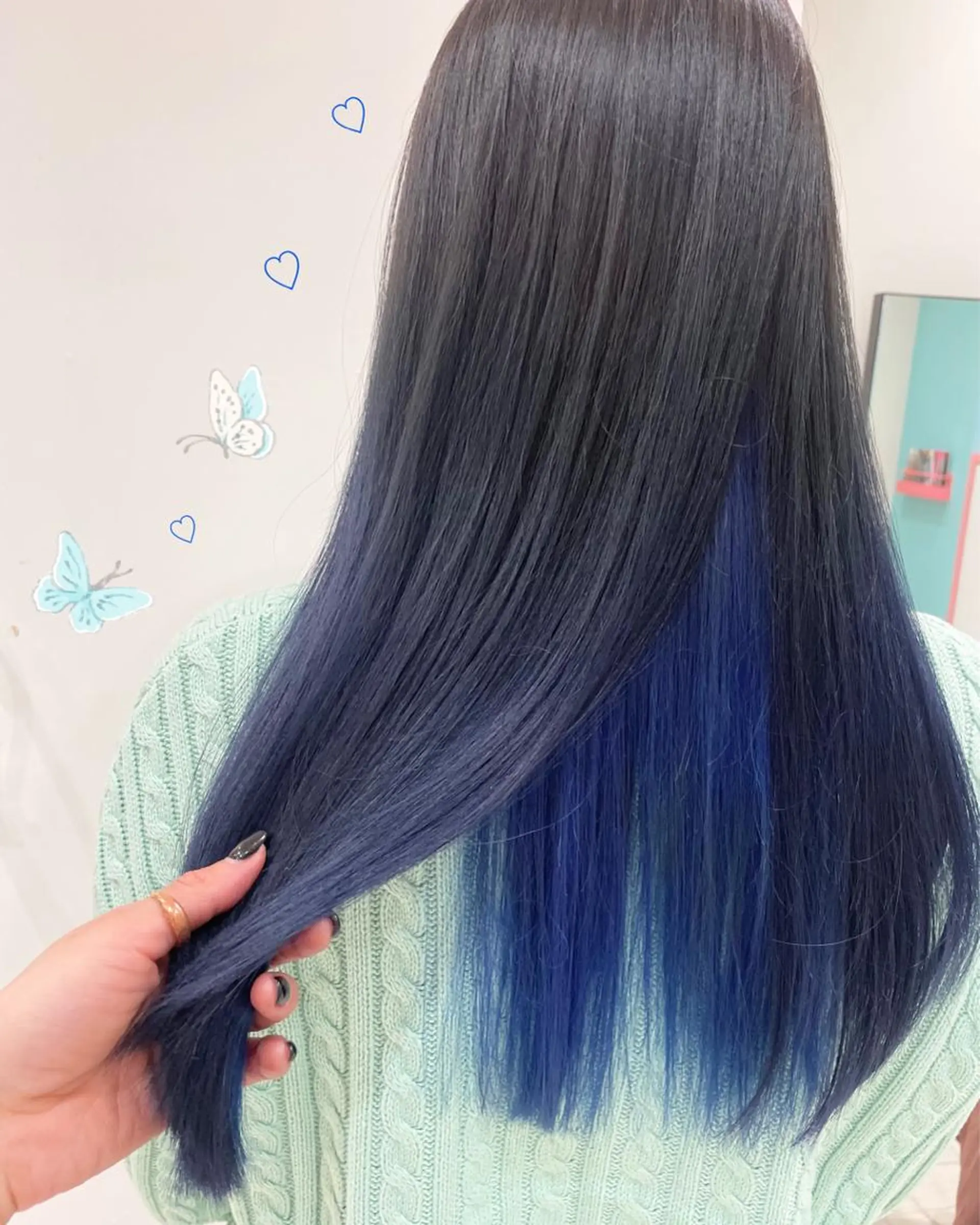 セミロング カラー ブルーカラー ネイビーカラー EMANON新宿東口所属・新宿駅近♡ ♡個室♡三都季🌜のヘアスタイル