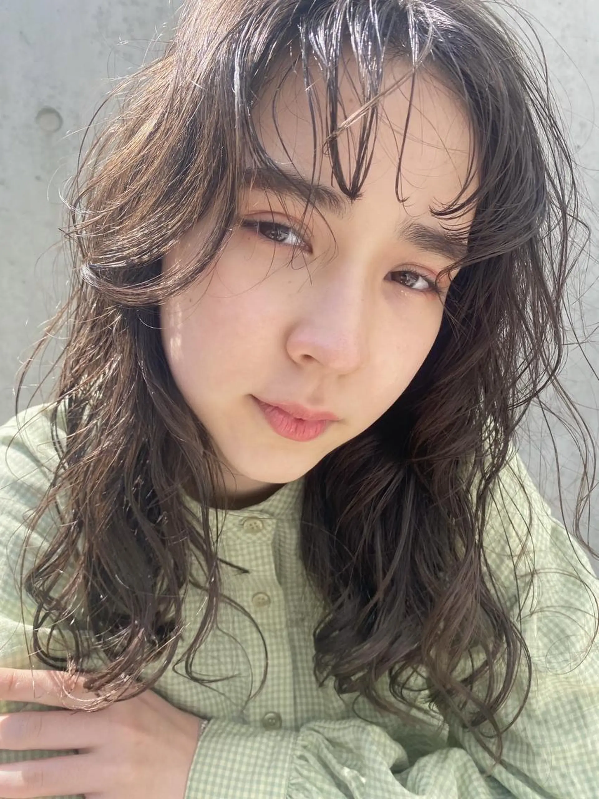 ミディアム パーマ カラー アディクシーカラー ブリーチ ブロンド ブルーカラー ハイライトカラー カット ヘアカラー CEINE【セーヌ】 三軒茶屋のヘアスタイル