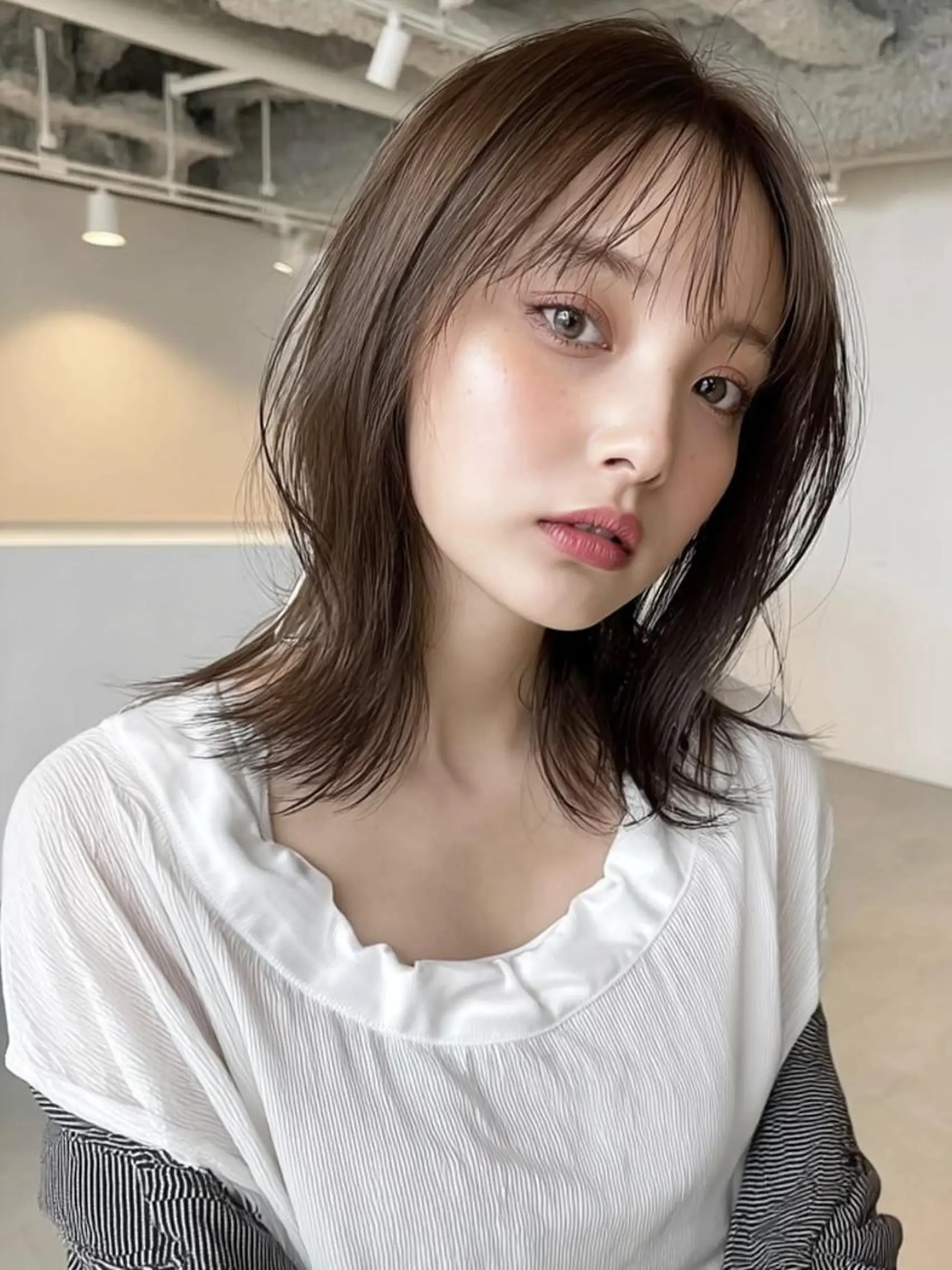 セミロング 髪質改善 似合わせカット 小顔カット 縮毛矯正 カット ヘアカラー 縮毛・髪質改善🩰 mai🐰ྀི🤍のヘアスタイル