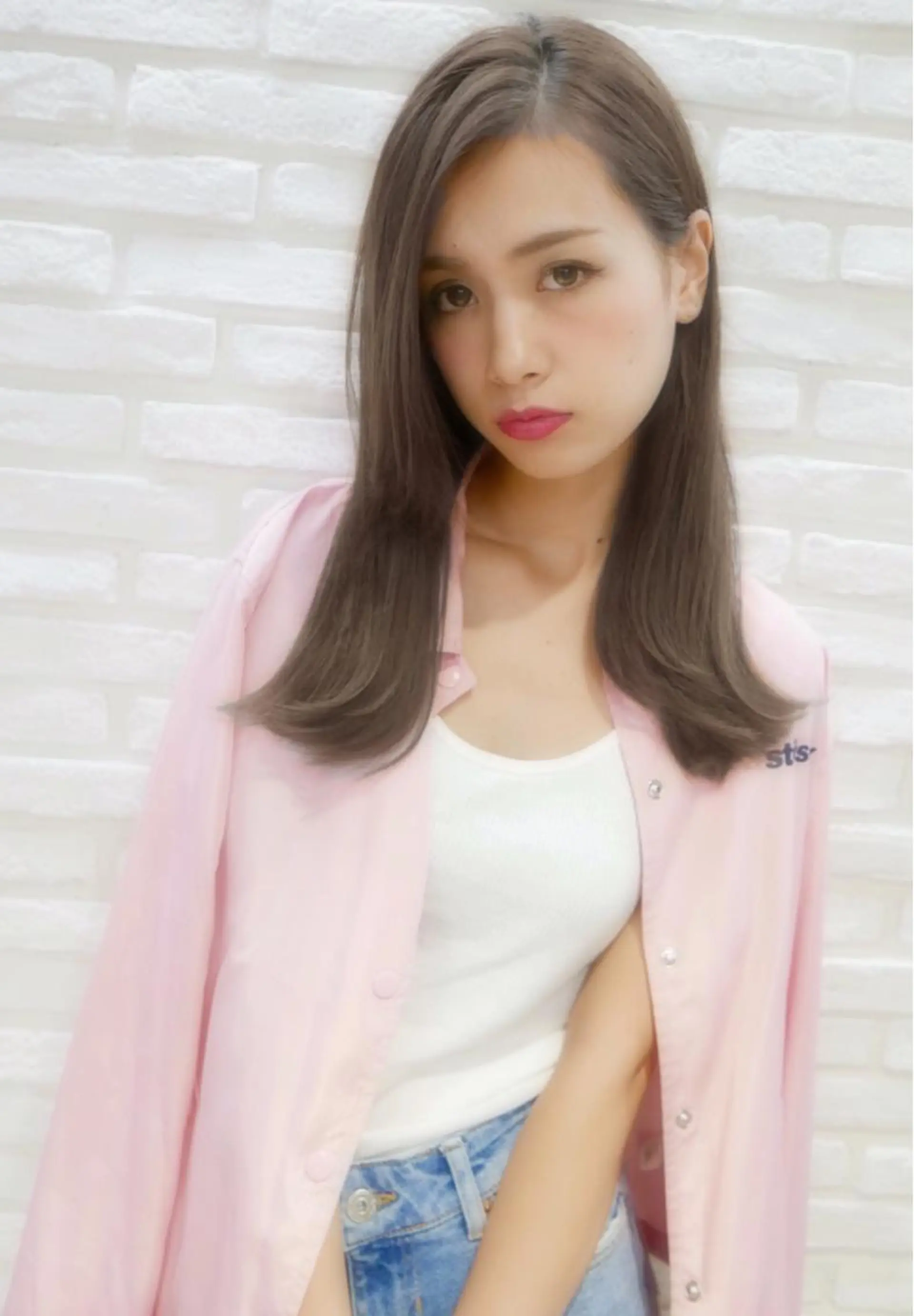 ロング レイヤー べージュ 白石研太のヘアスタイル