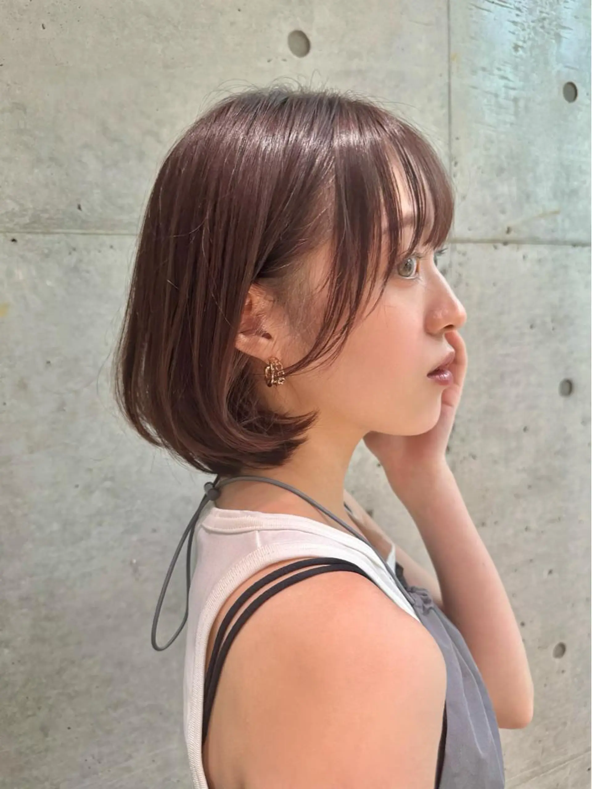 ショート カラー ヘアカラー トリートメント かえ🩶韓国ボブ🎀 透明感カラー🥣のヘアスタイル