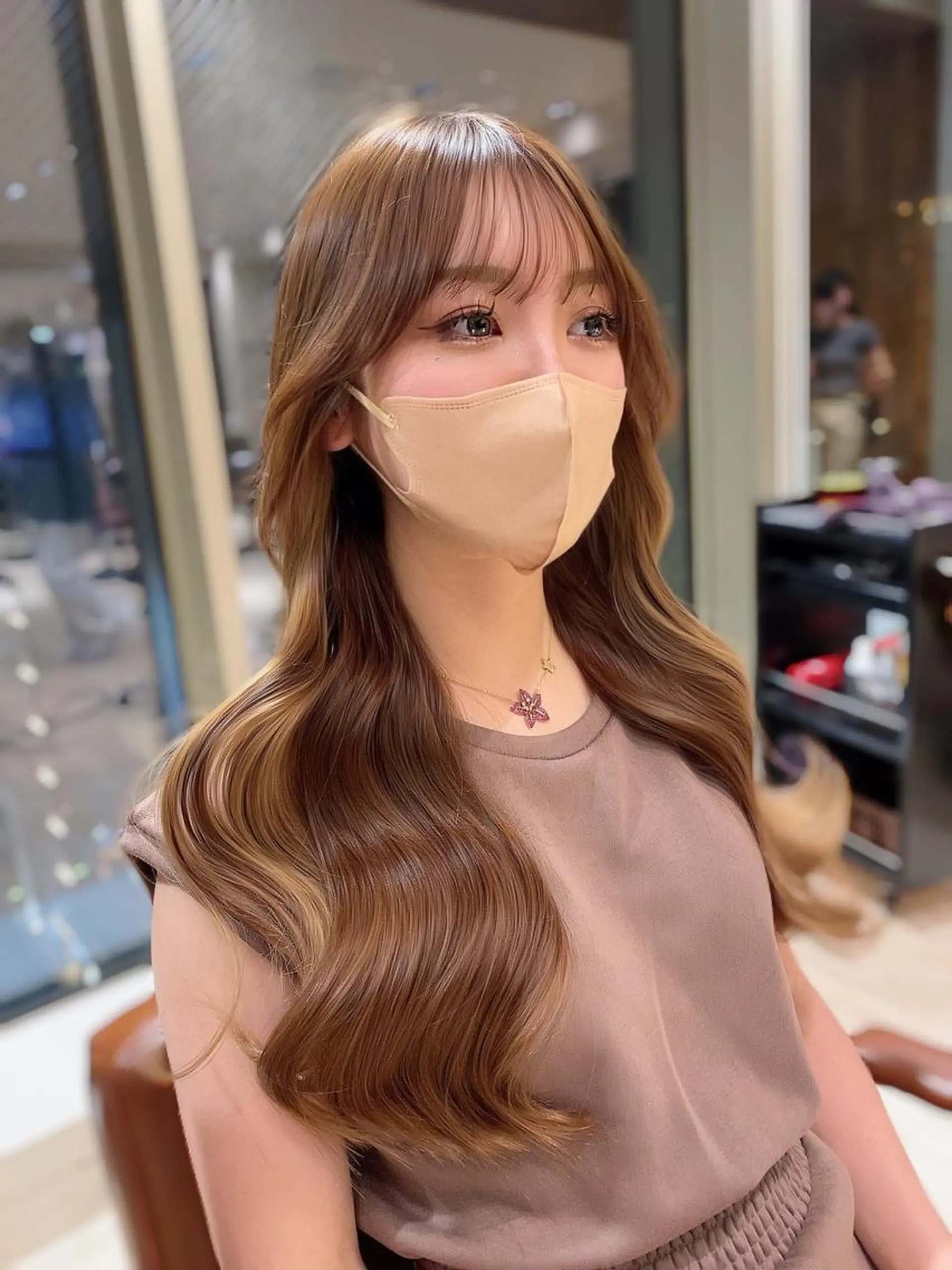 ロング カラー ヘアアレンジ 韓国風ヘア 韓国ヘア/レイヤー Yan✂︎のヘアスタイル