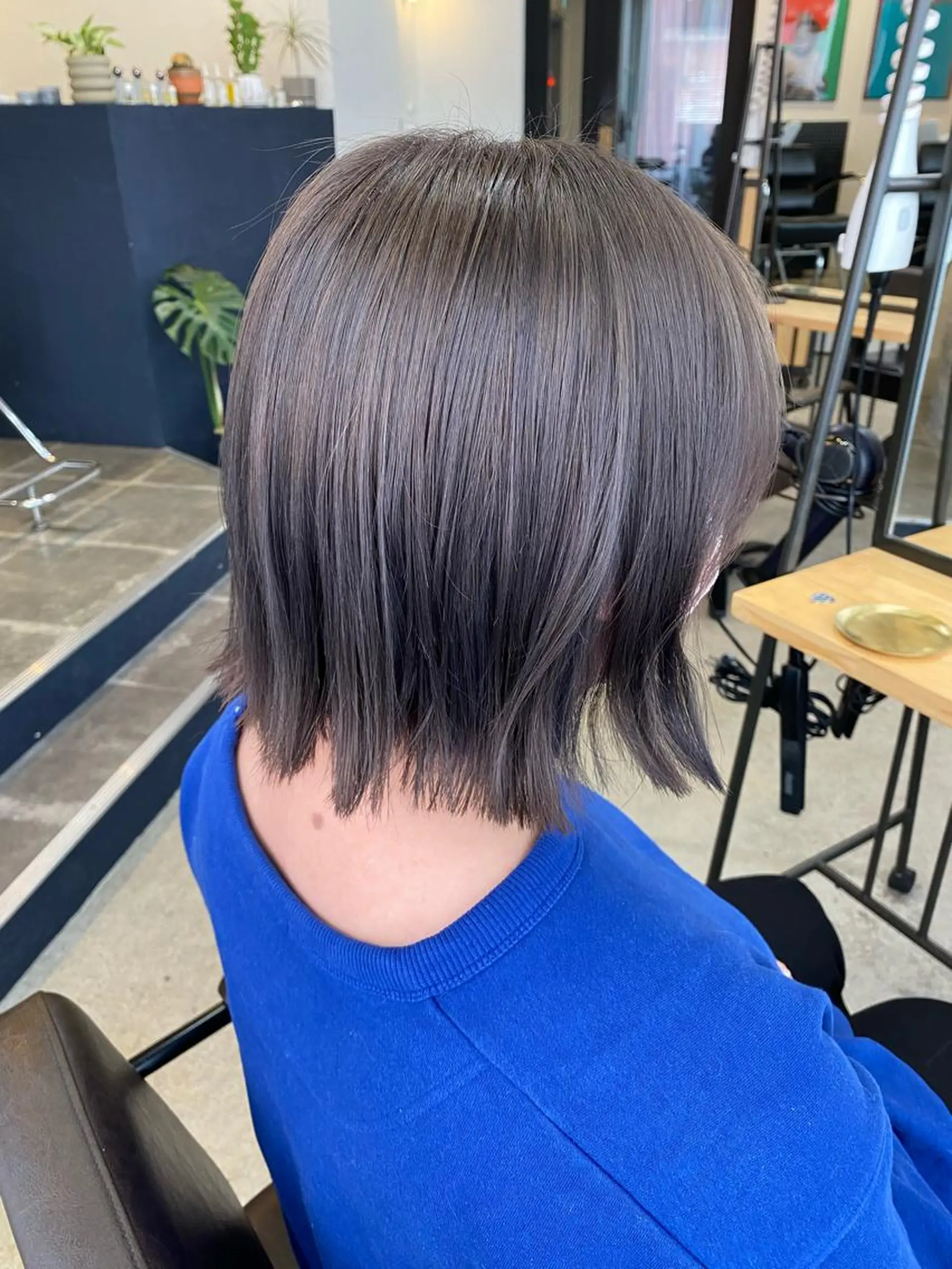 ミディアム カラー ブルーカラー ブルーグレー ブルーグレージュ グレージュ シルバー ヘアカラー 暖色カラー/天神/ ヘイマサクラのヘアスタイル