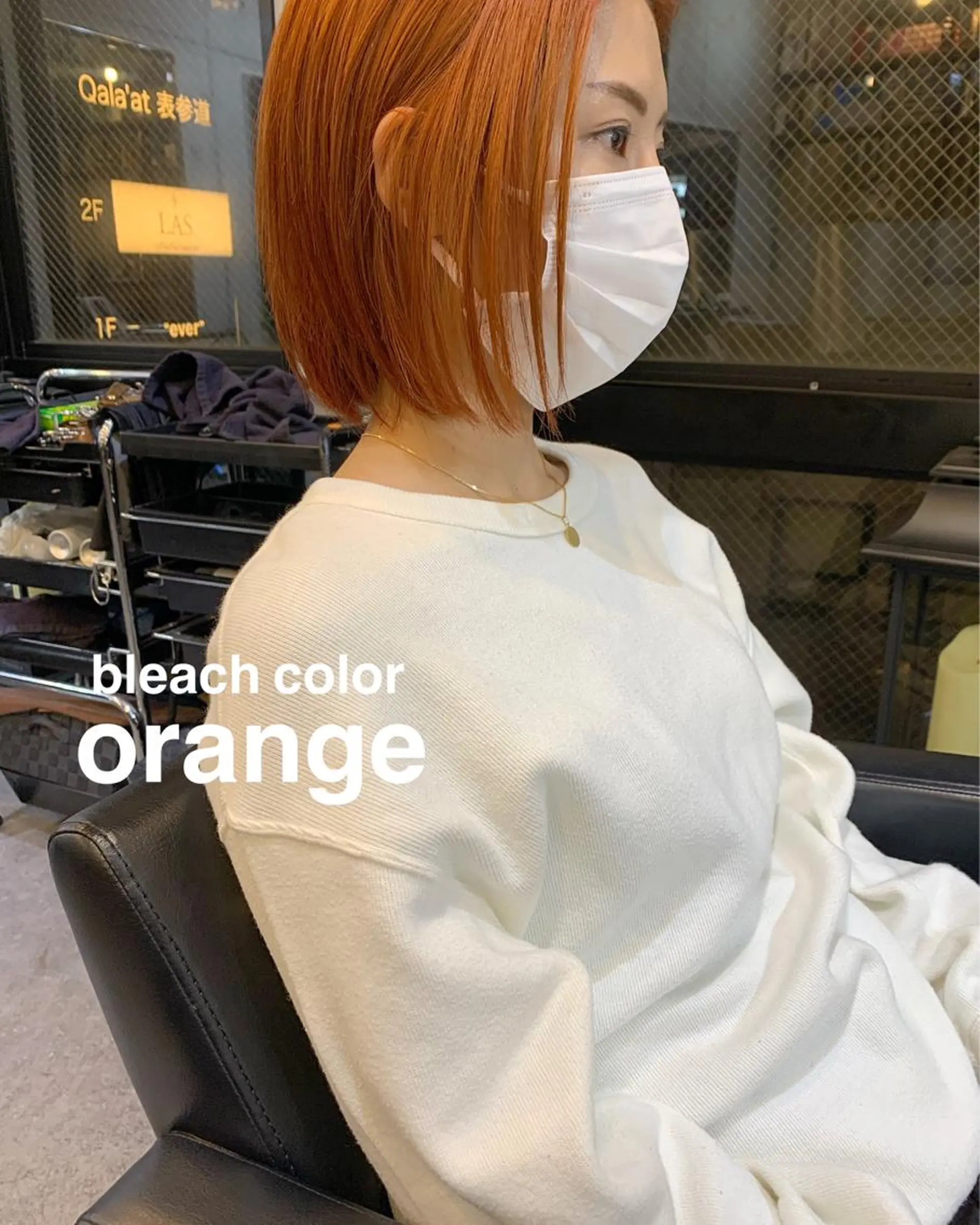 ショート カラー ブリーチ ケアブリーチ オレンジ カット ヘアカラー トリートメント 髪質改善/レイヤー カット🍌ユウシのヘアスタイル