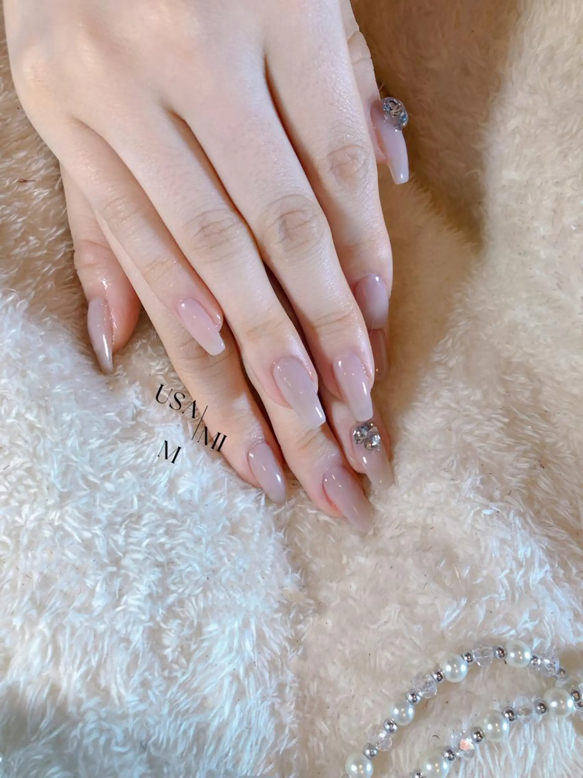 ネイル ハンドネイル 💕🐰うさみみ🐰 💕猫と触れ合い✨のネイルデザイン