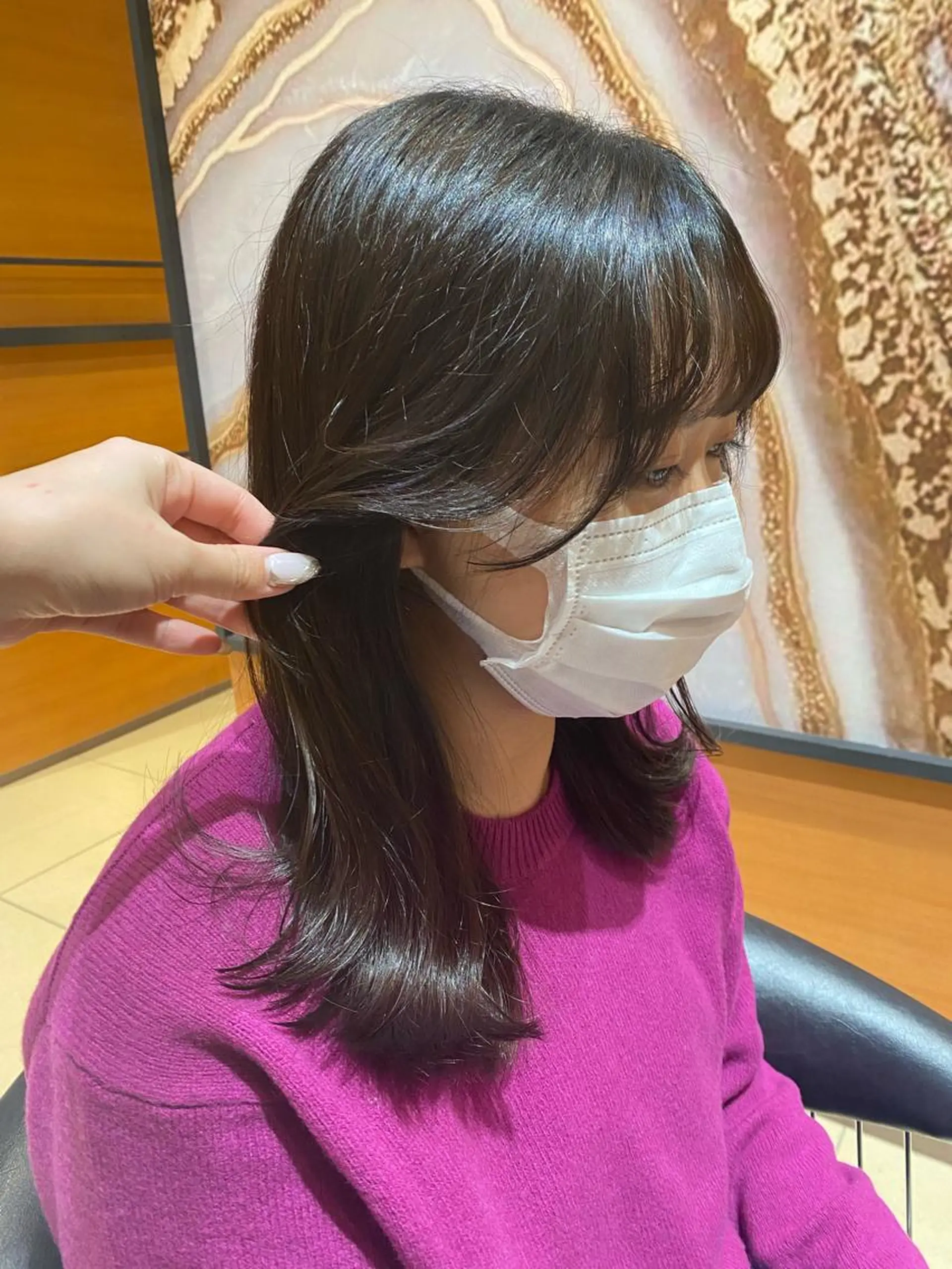 セミロング 韓国風ヘア LEVIJU hair所属・韓国ヘア🕊村上 ののこ🕊のヘアスタイル
