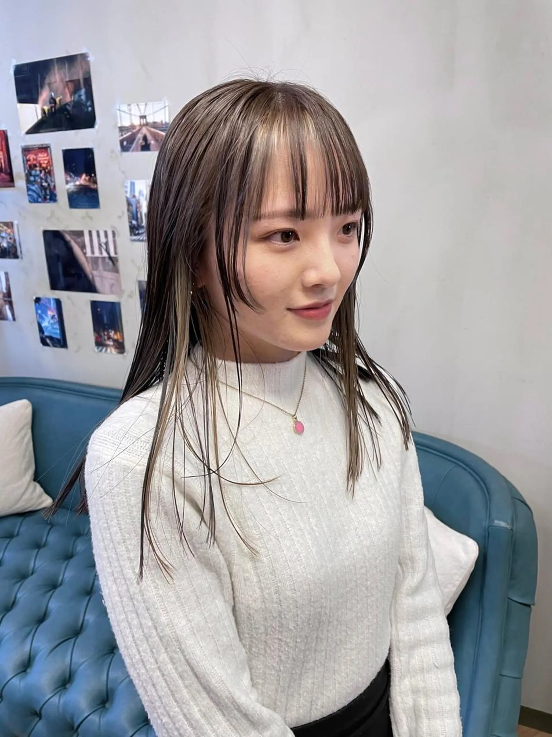 ミディアム カラー パーマ ヘアアレンジ メンズ キッズ ネイル マツエク・マツパ ベージュカラー ホワイトベージュ ホワイト カット ヘアカラー トリートメント tatsumi/ボブ ウルフ/レイヤーのヘアスタイル