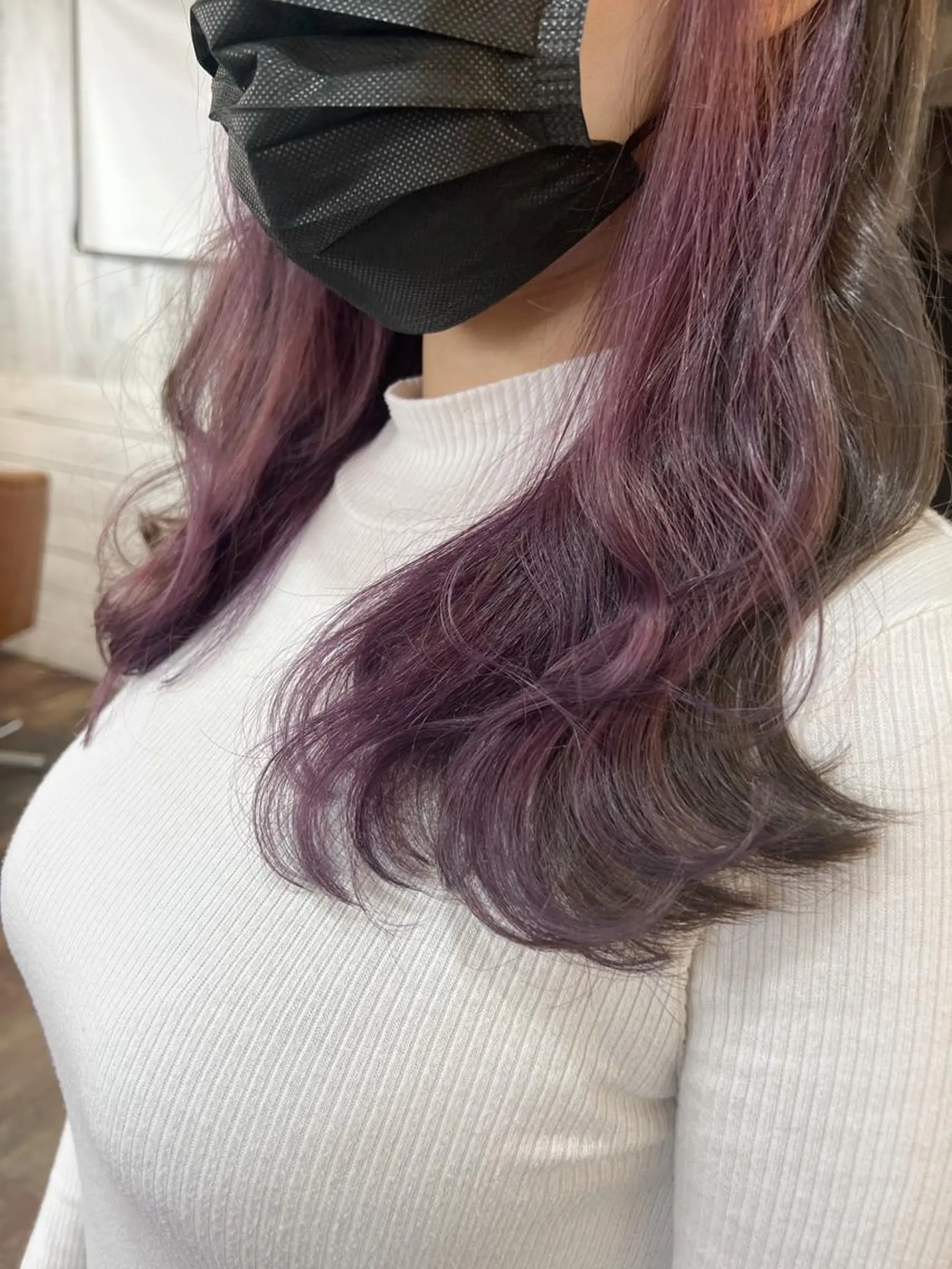 セミロング ボブ ハイライト 髪質改善 小顔カット トリートメント ダブルカラー　/ インナーカラーMiiのヘアスタイル